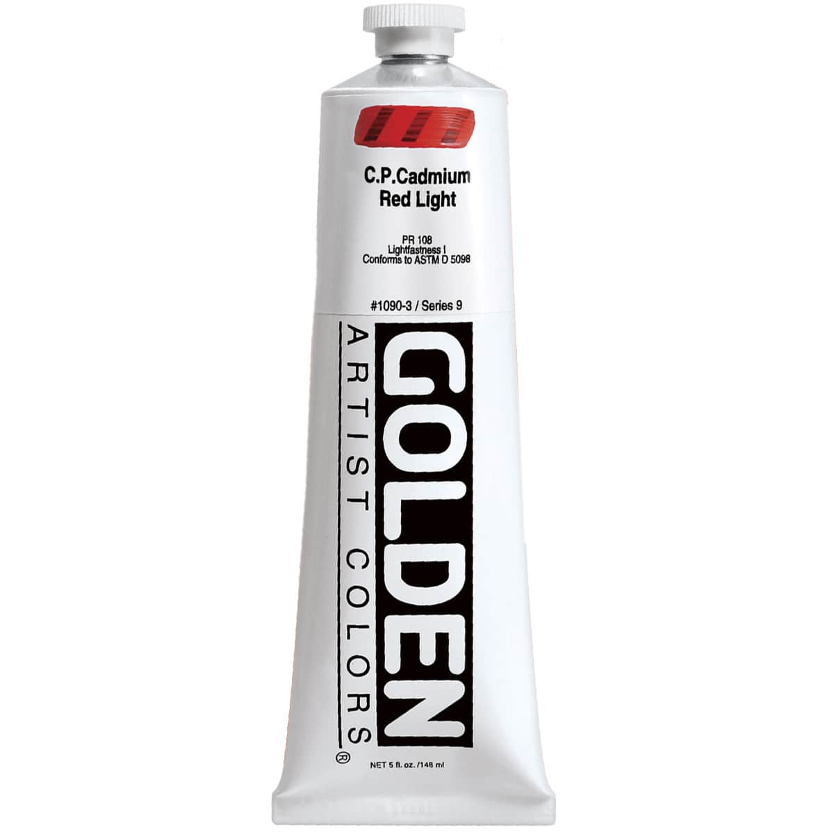 Golden Heavy Body Acrylic Paint, 5 oz in 1090 C.p. Cadmium Red Light