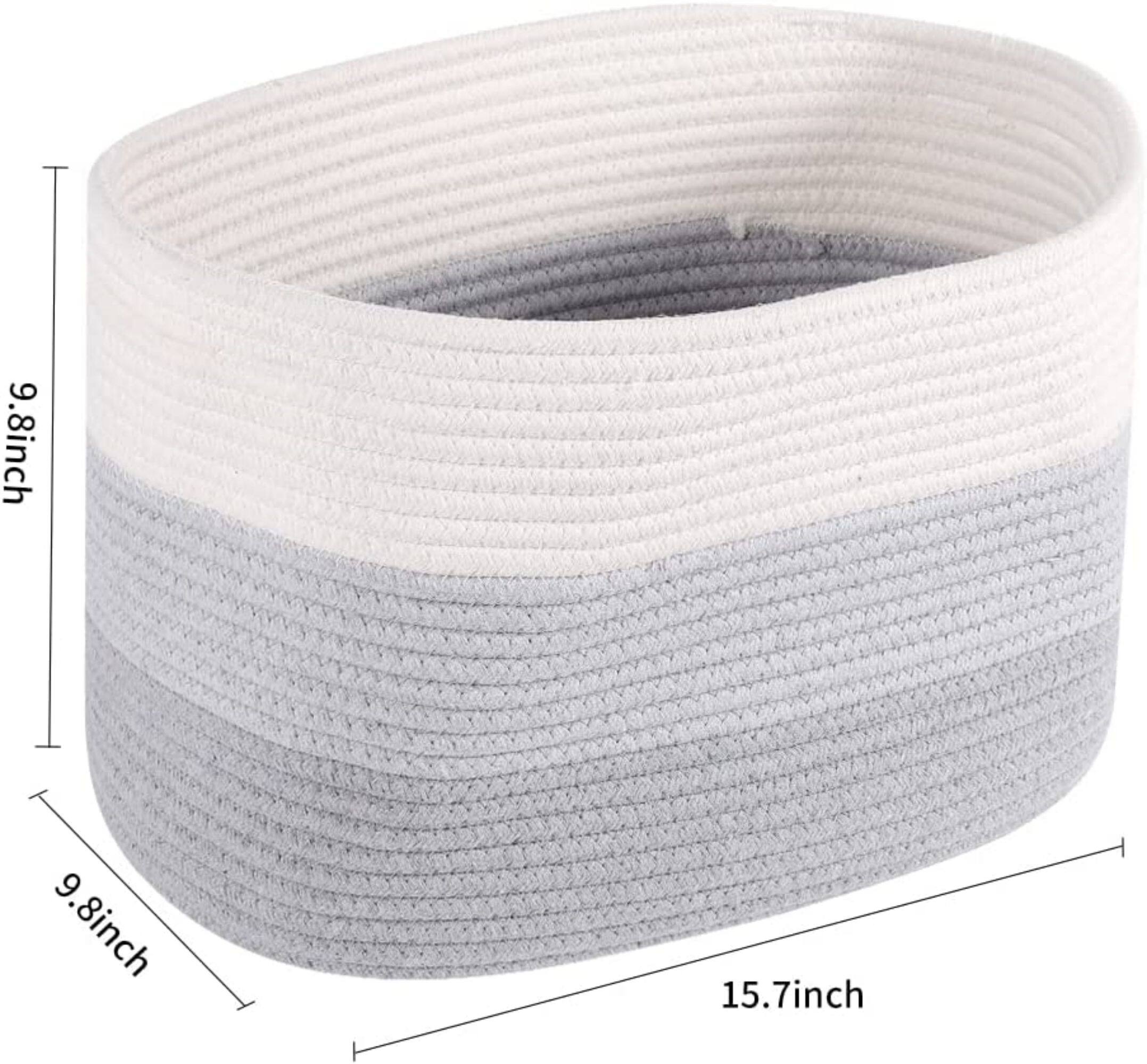 NEX™ Gray & White Cotton Rope Storage Baskets, 3ct.