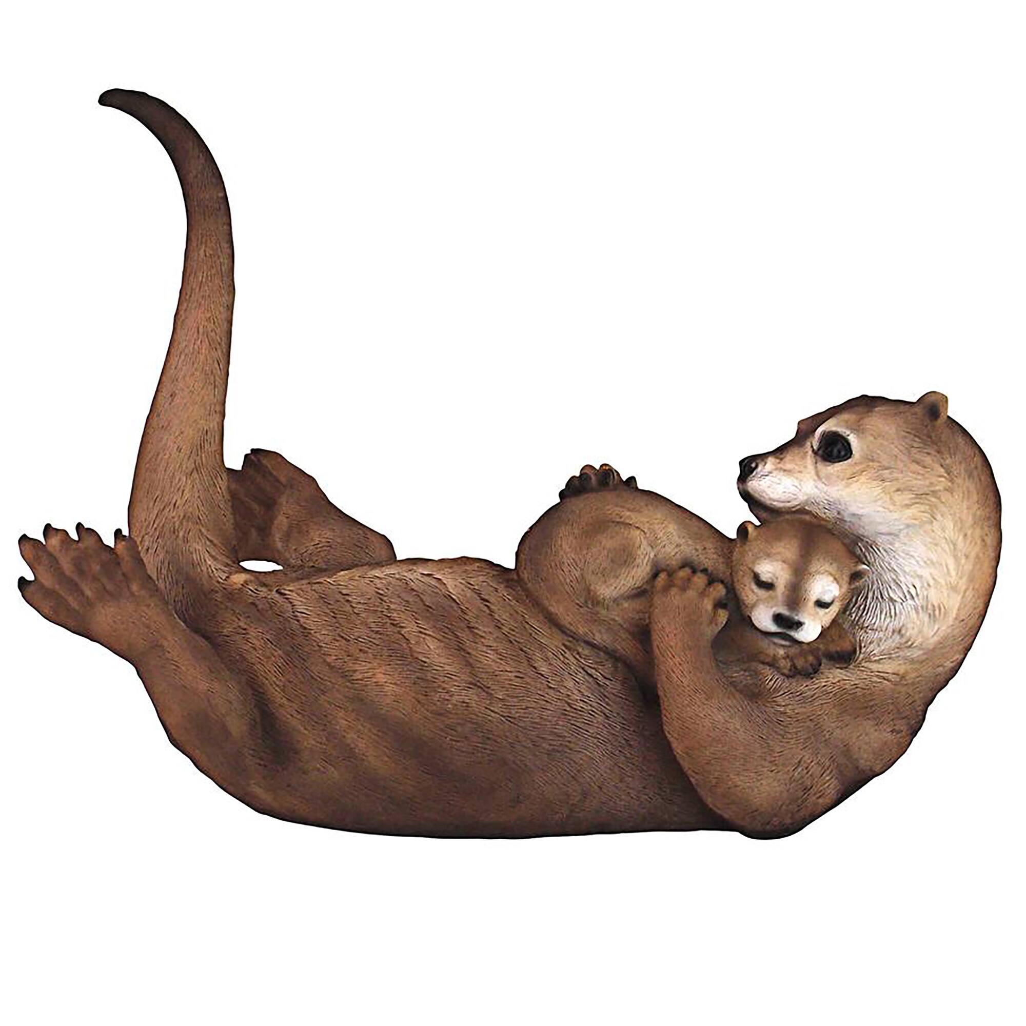 Design Toscano 15" Embracing Love Mother & Child Otter Statue
