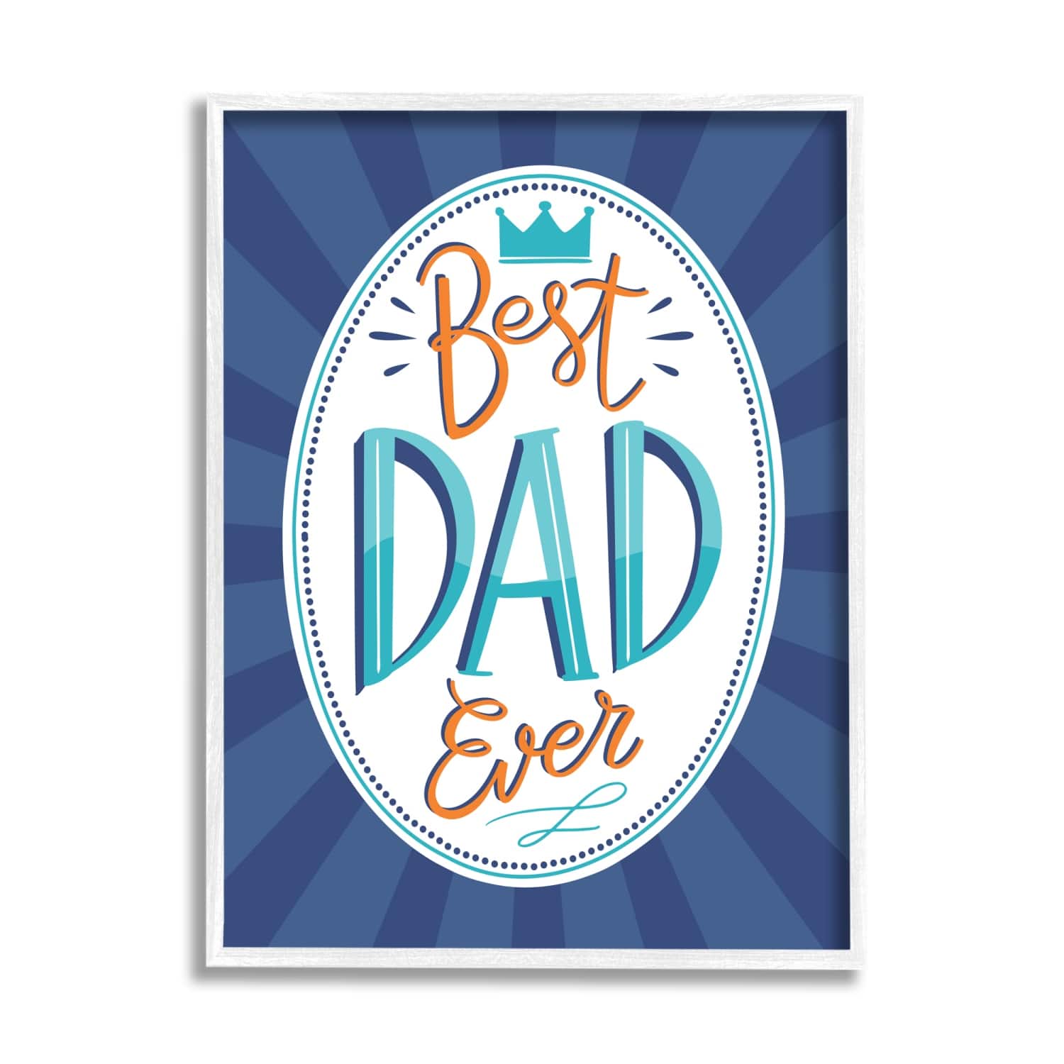 Stupell Industries Best Dad Ever Striped Phrase Framed Giclee Art