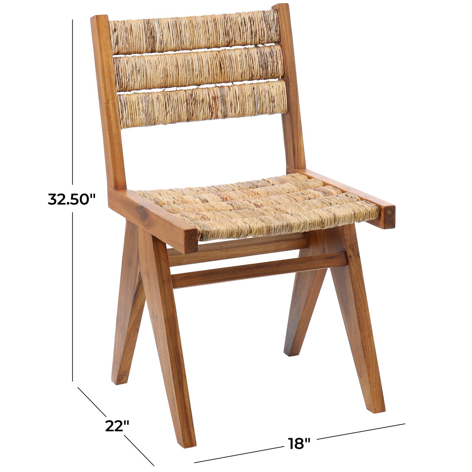 3ft. Light Brown Teak Wood Mid-Century Accent Chairs, 2ct.