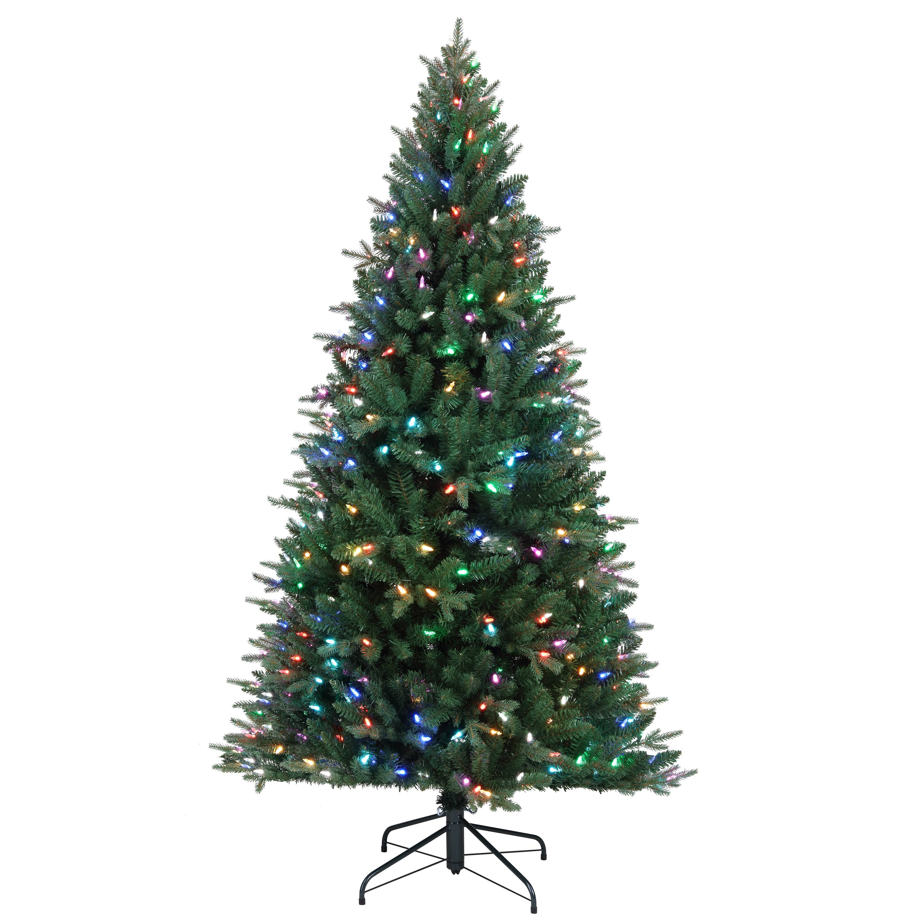 6.5ft. Pre-Lit Alexa Enabled Mountain Fir Artificial Christmas Tree, Multicolor LED Lights