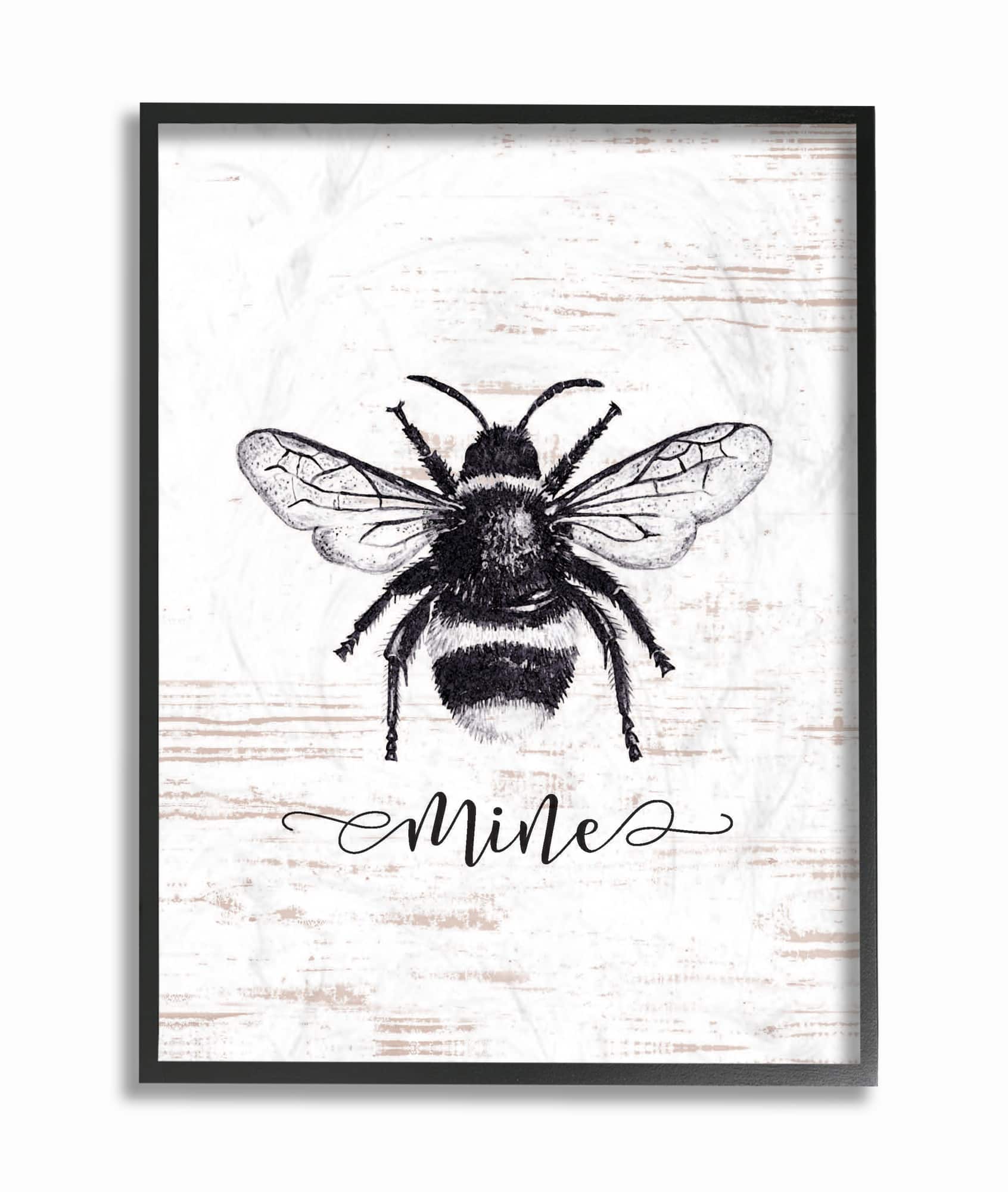 Stupell Industries Bee Mine Wall Art in Black Frame