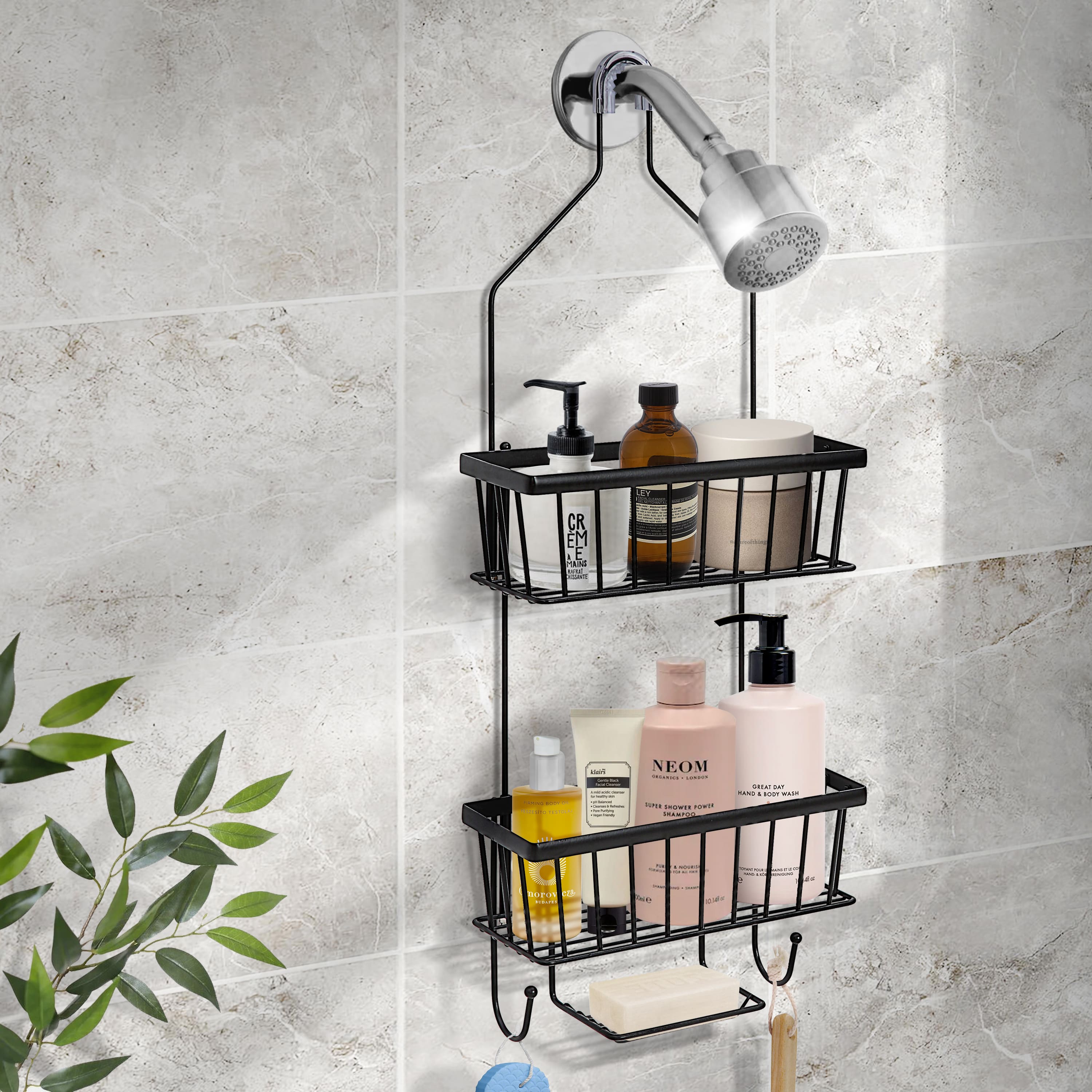 SunnyPoint Black Modern Shower Caddy