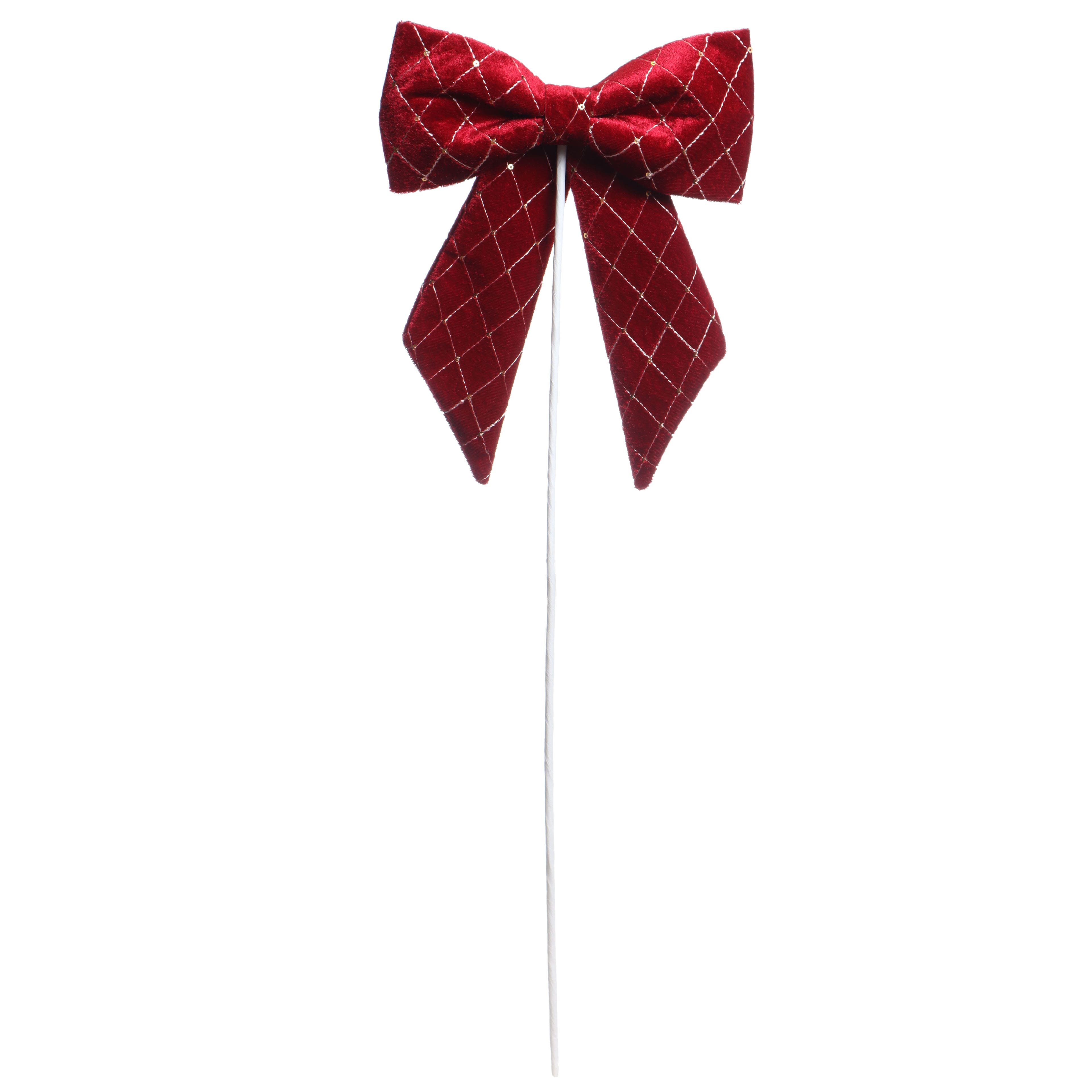 24.5&#x22; Red Velvet Sequin Bow Stem by Ashland&#xAE;