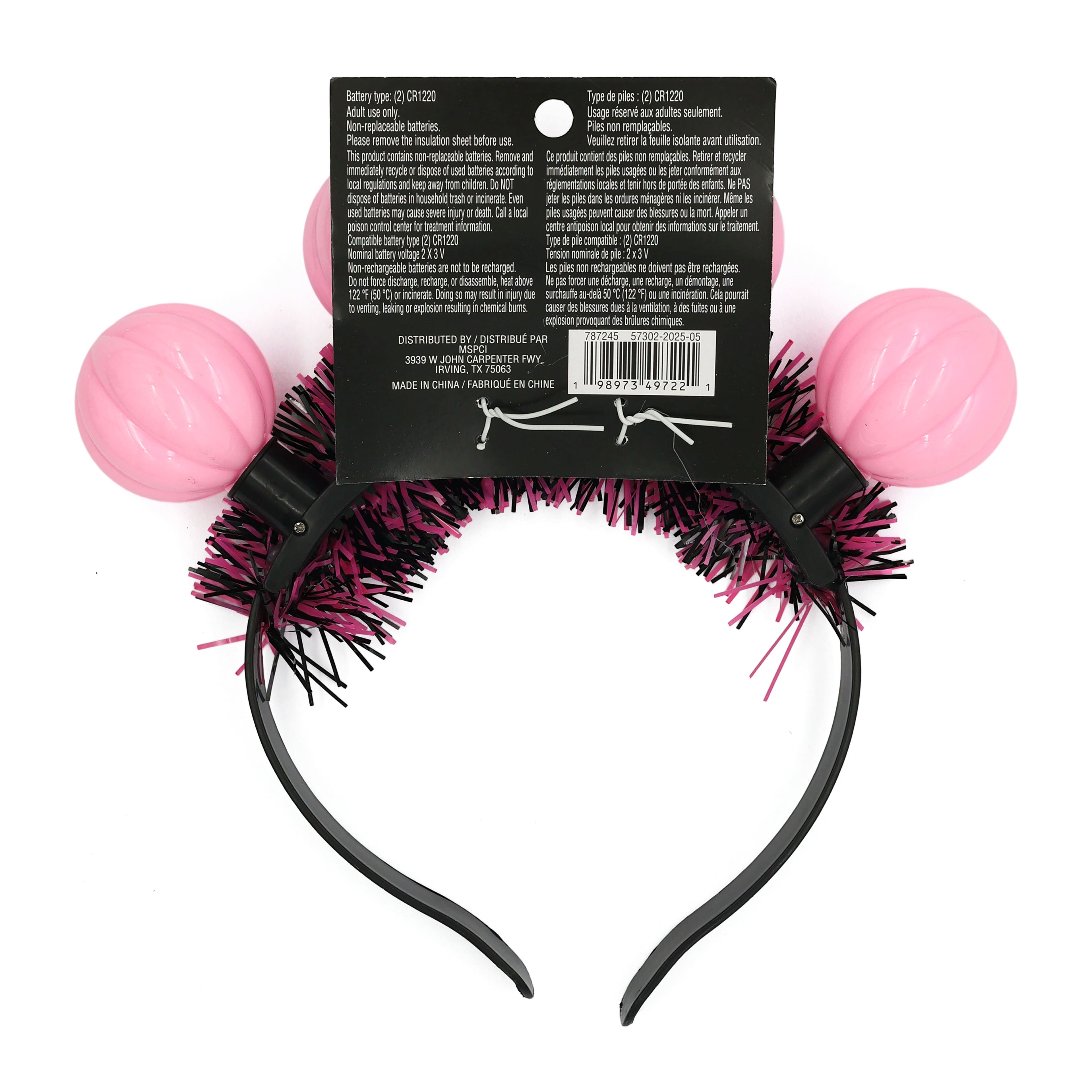 Pink Jack-o&#x27;-Lanterns Light-Up Headband by Celebrate It&#x2122;
