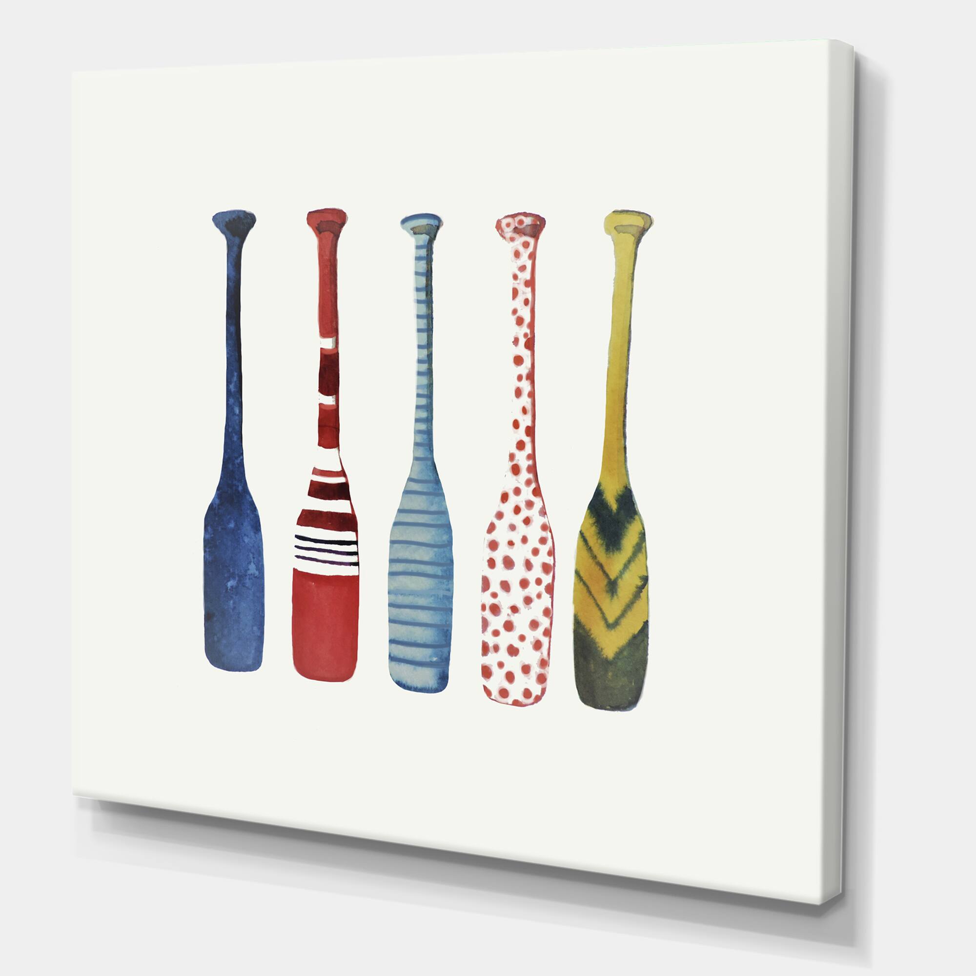 Designart - Five Paddles - Lake House Canvas Wall Art