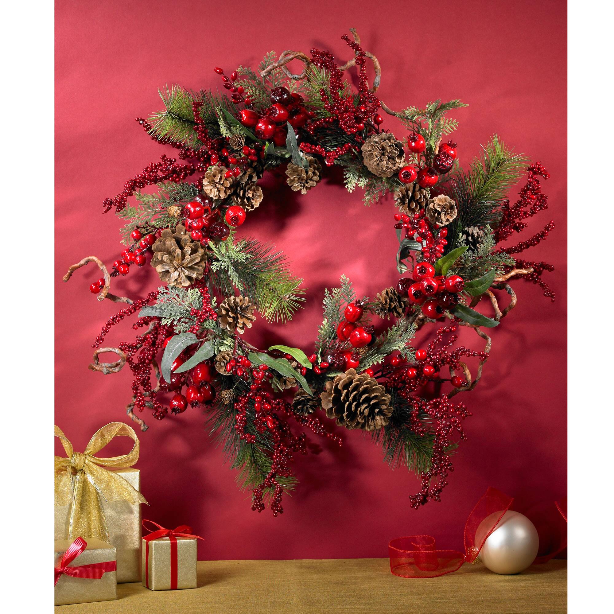 24" Red Berry Wreath