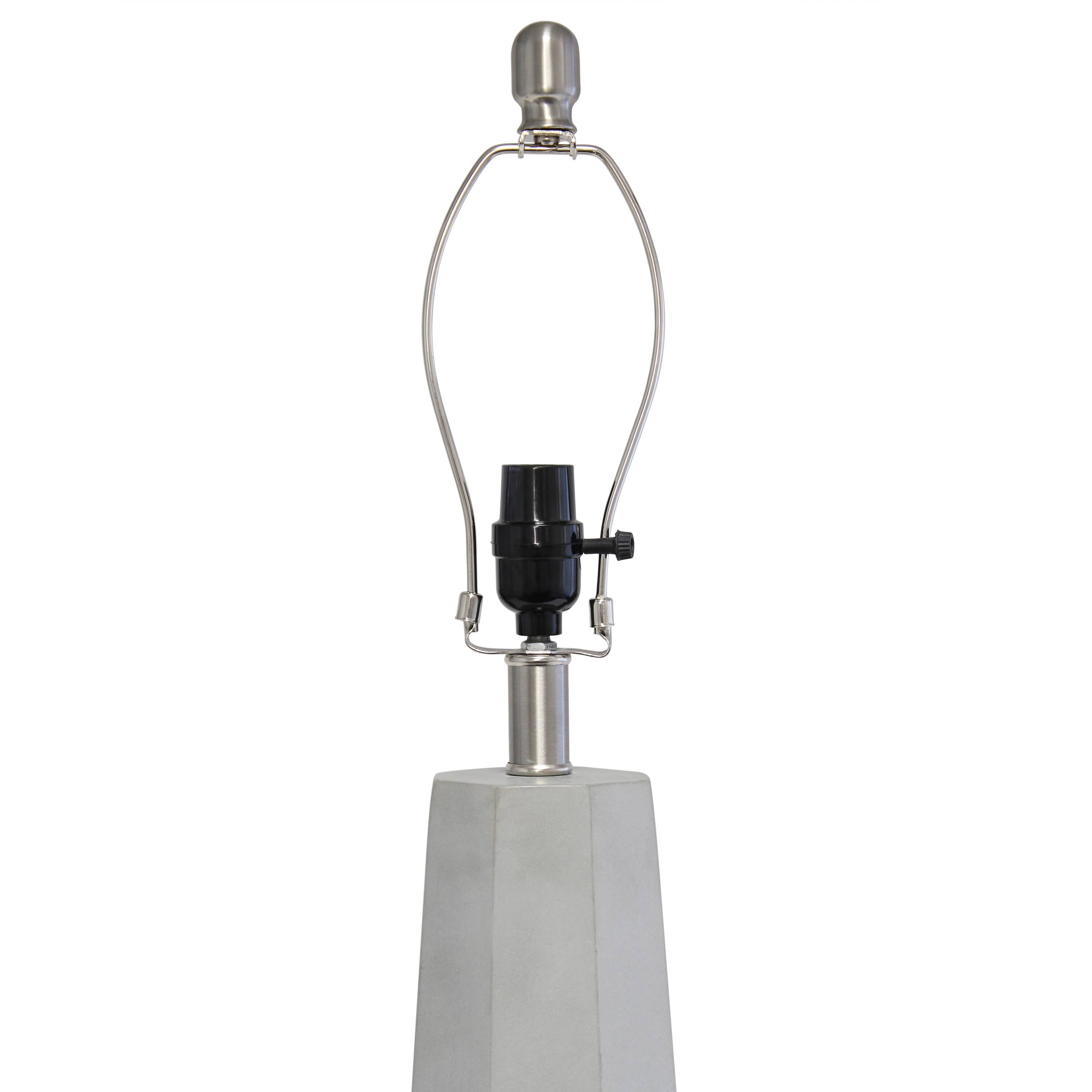 Lalia Home 30.5" Concrete Pillar Table Lamp with White Fabric Shade