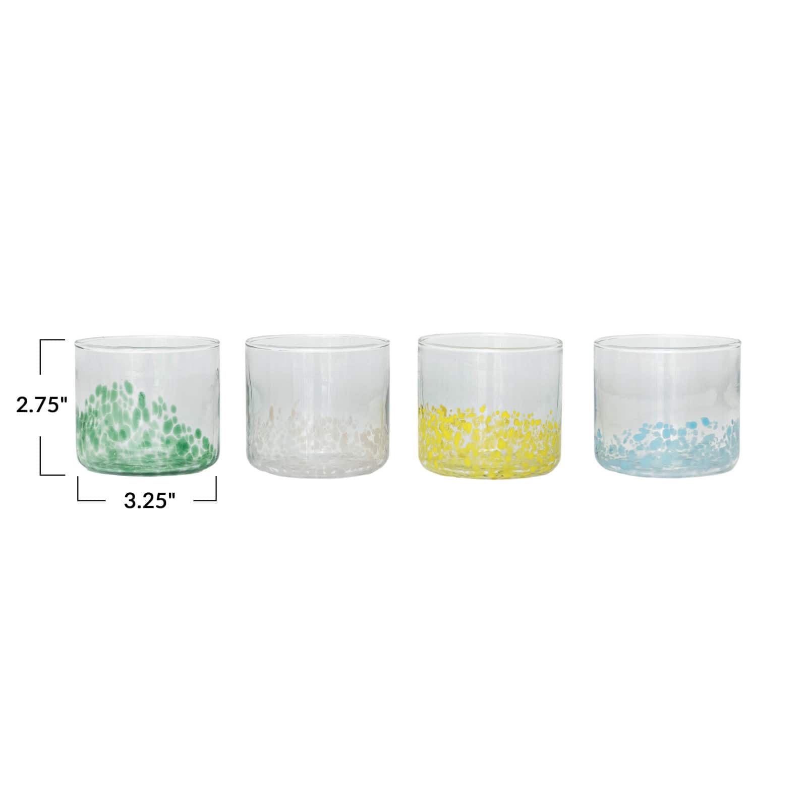 Hello Honey&#xAE; 8oz. Multicolor Festive Confetti Hand-Blown Drinking Glasses, 4ct.