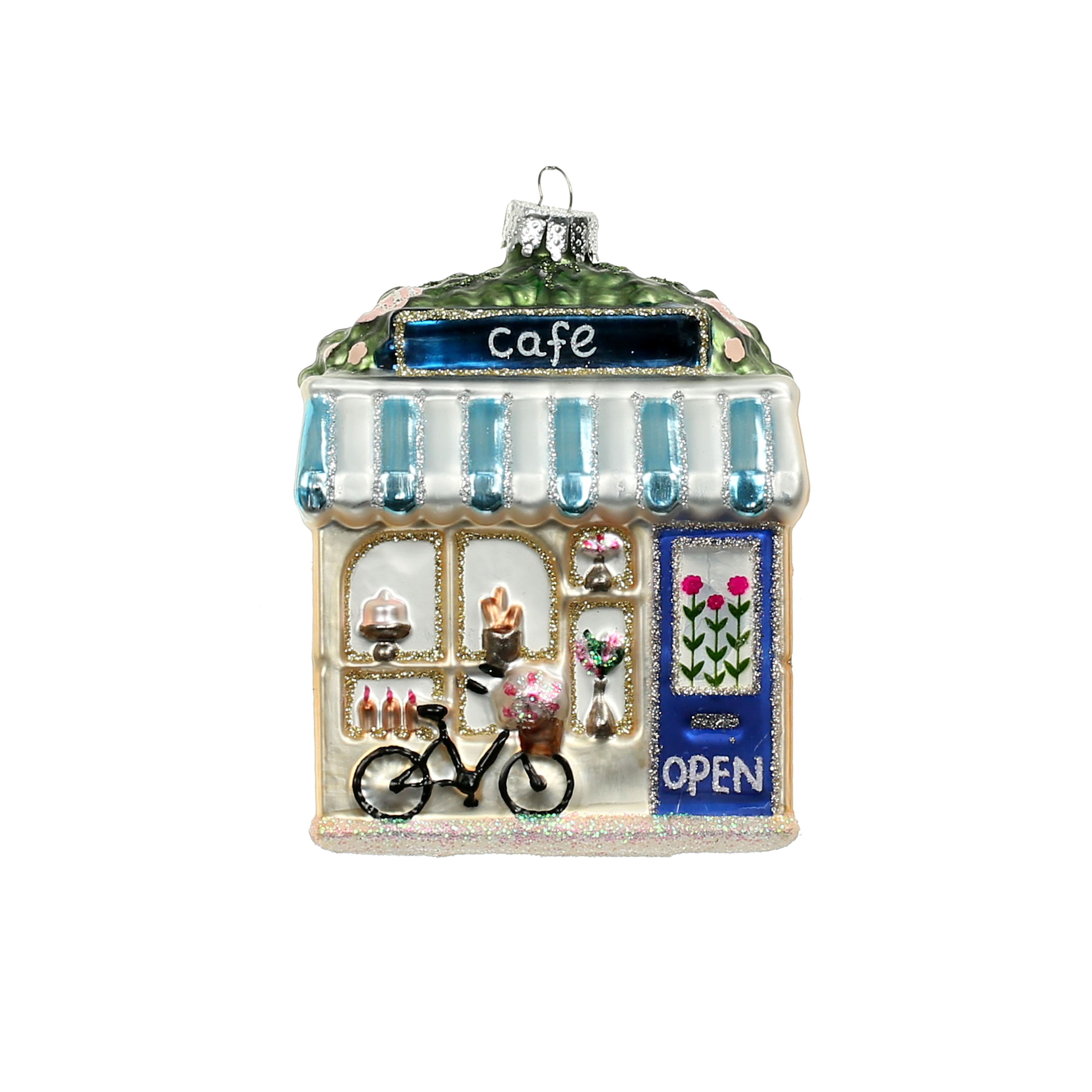 3.75&#x22; Village Cafe Glass Ornament by Ashland&#xAE;