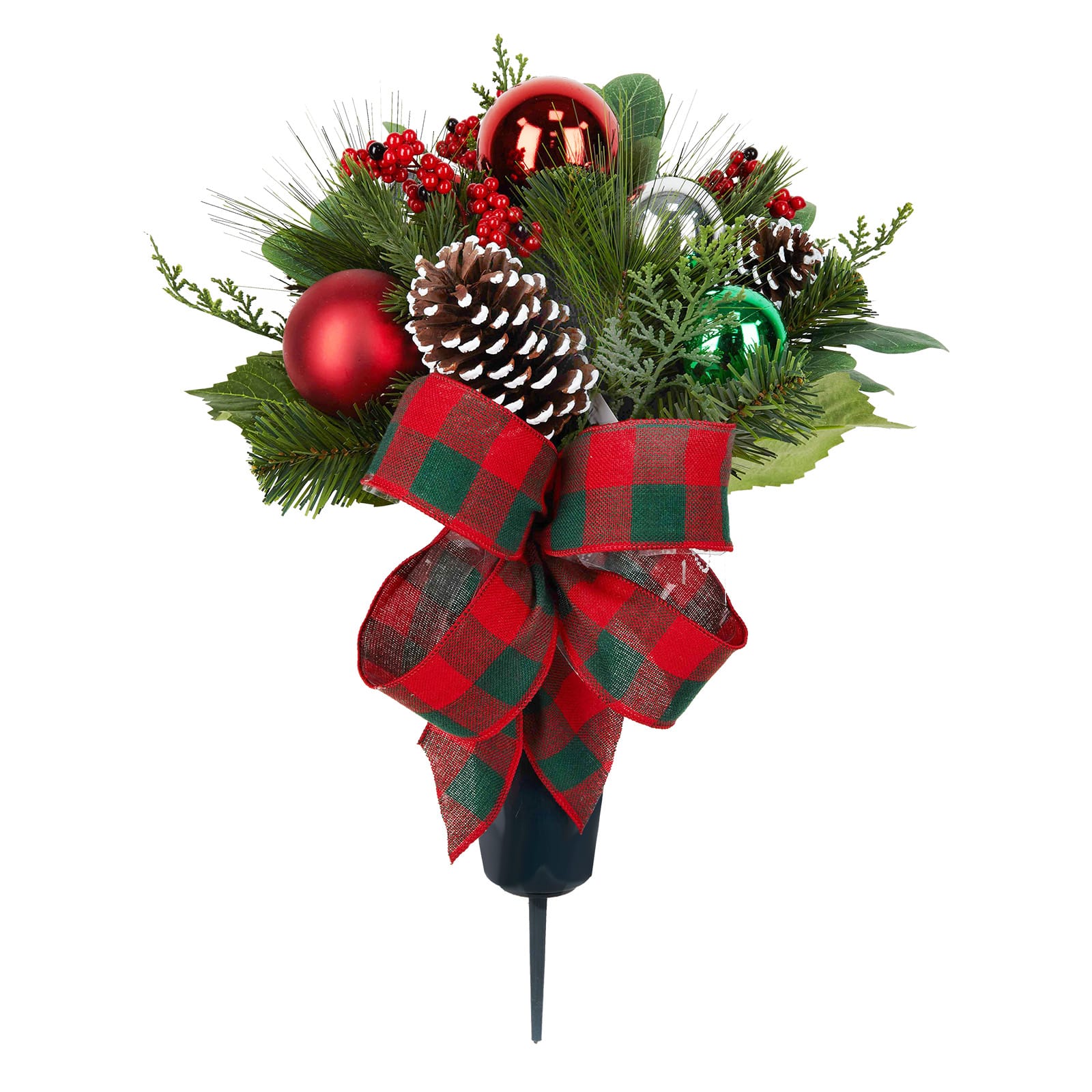 Red &#x26; Green Ornament &#x26; Pinecone Remembrance Cone by Ashland&#xAE;
