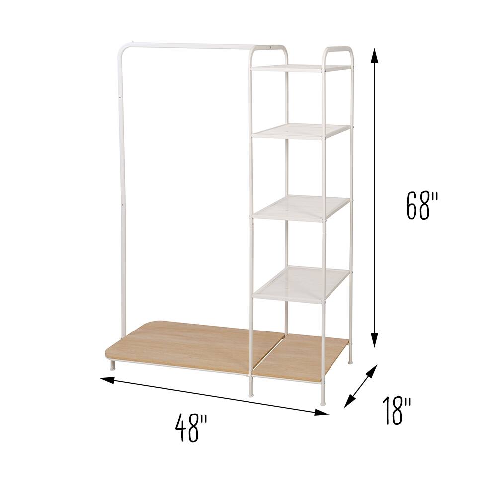 Honey Can Do Garment Rack with Shelves &#x26; Shoe Storage