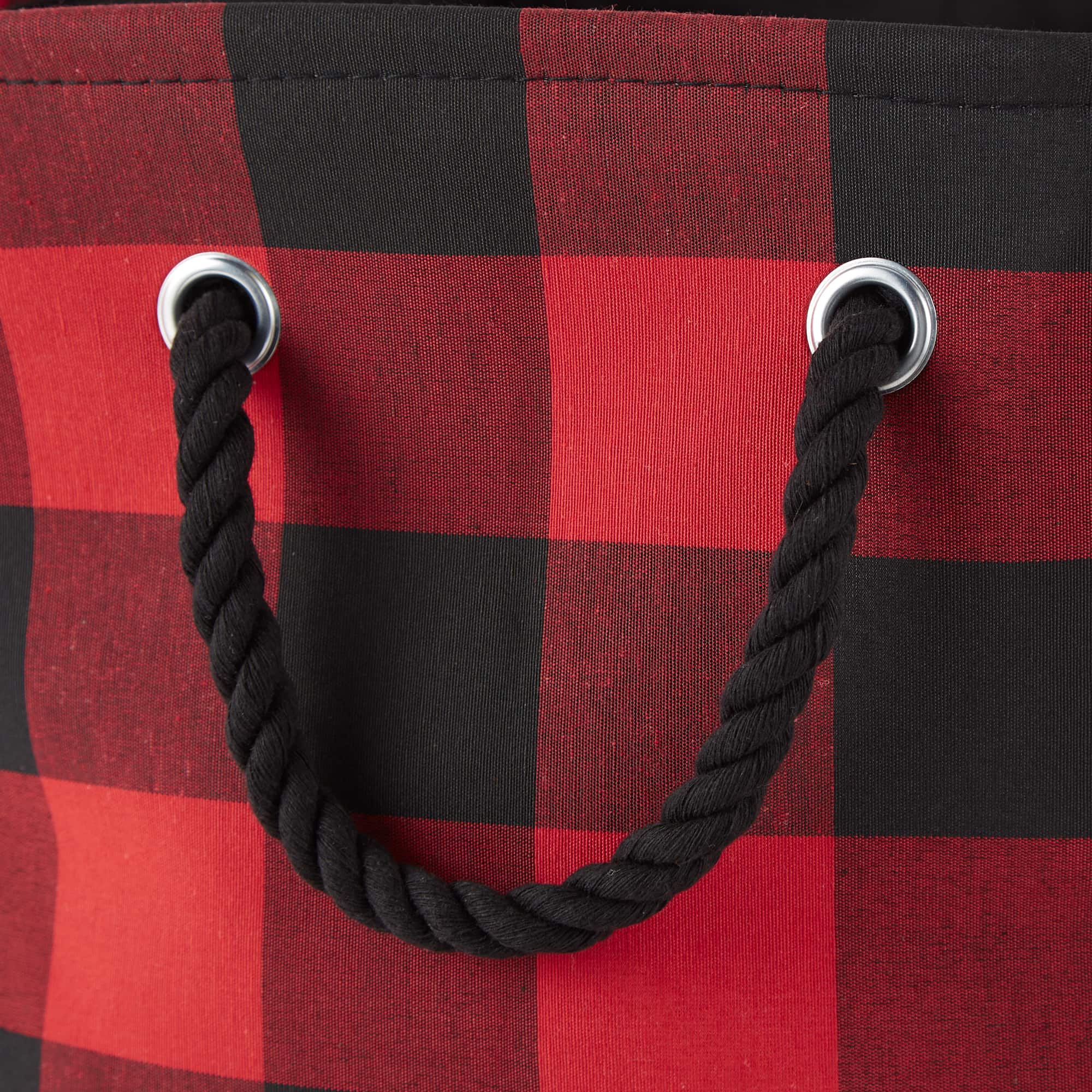 DII® Large Rectangle Red/Black Buffalo Check Polyester Bin