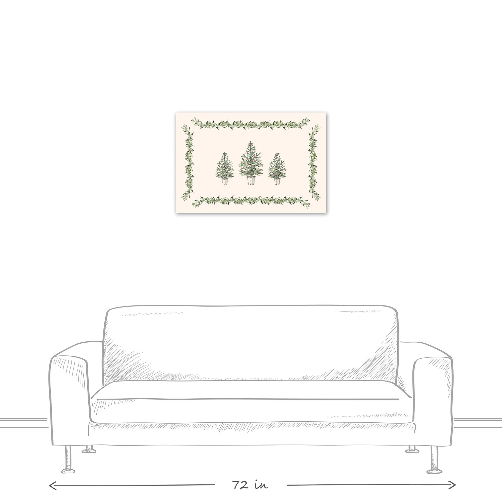 Garlan Border Christmas Tree Canvas Wall Art