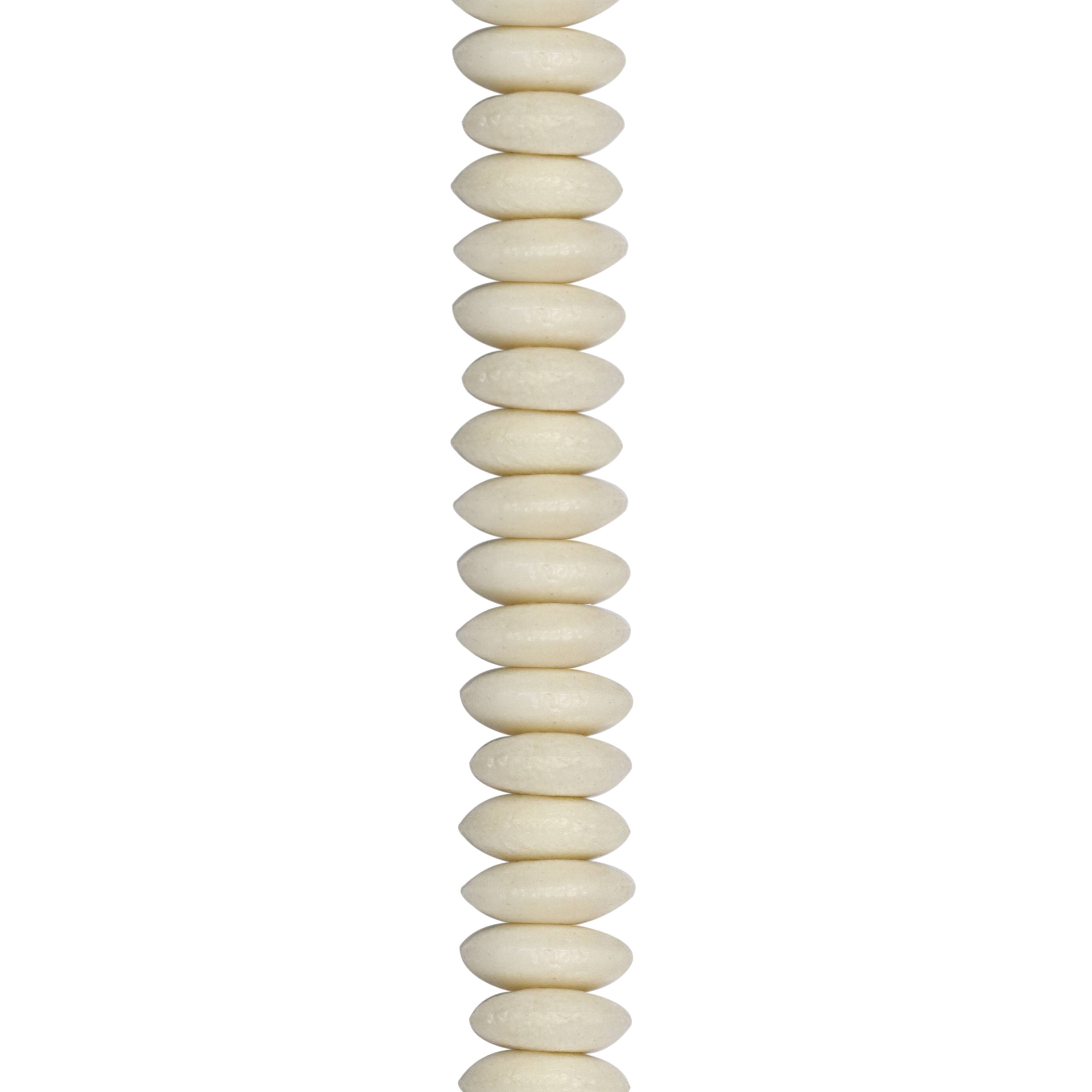 Natural White Bone Rondelle Beads by Bead Landing®