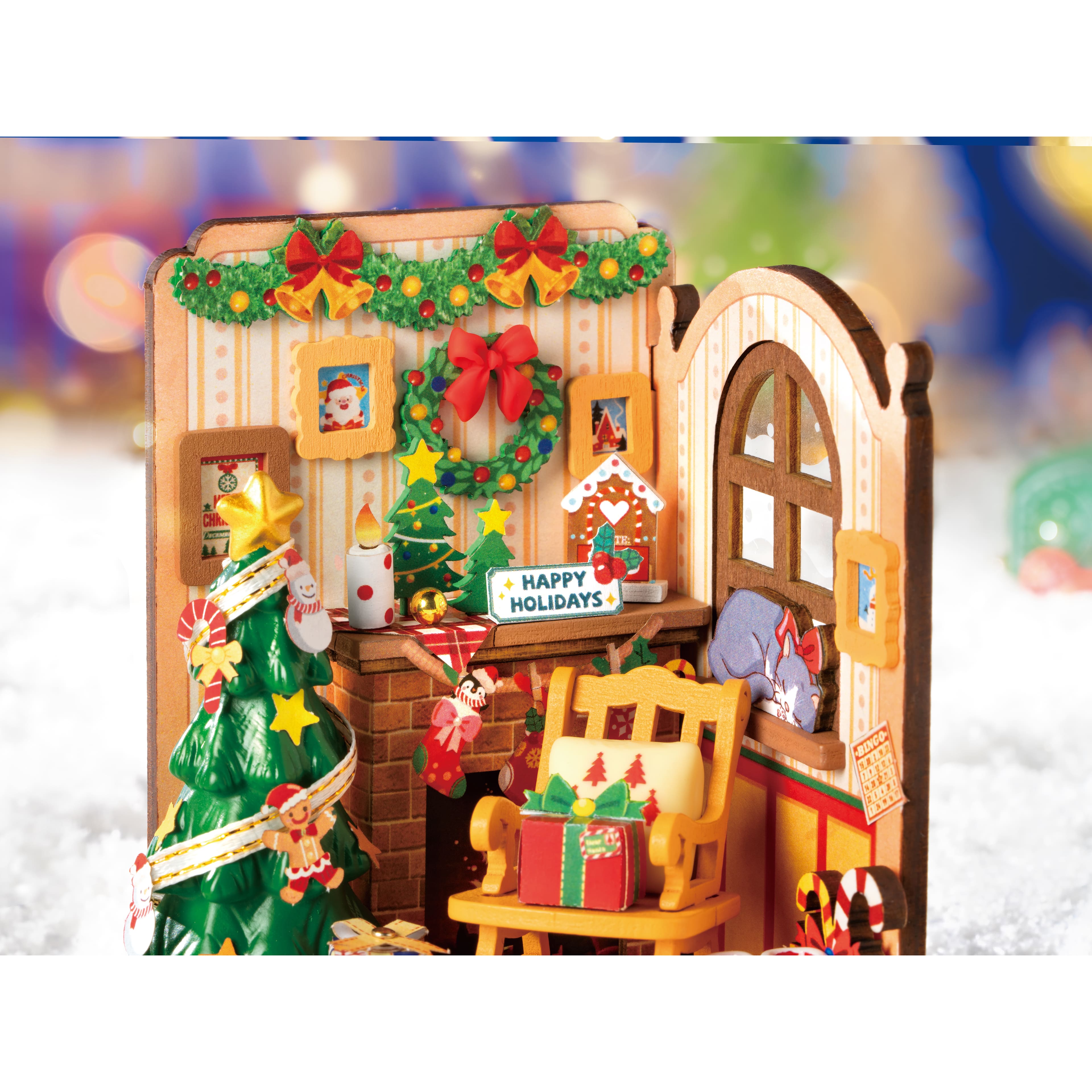 Rolife&#xAE; Christmas Fireplace DIY Miniature House Kit