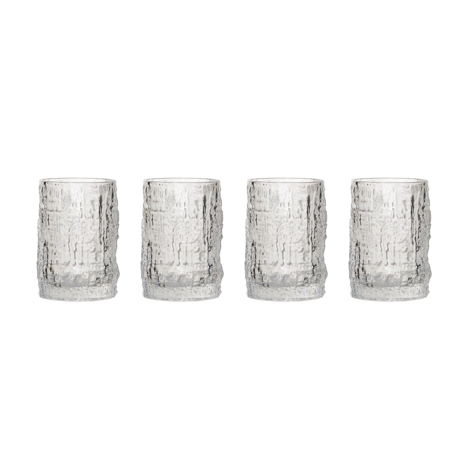 10oz. Clear Glass Embossed Design Drinking Glasses, 4ct.