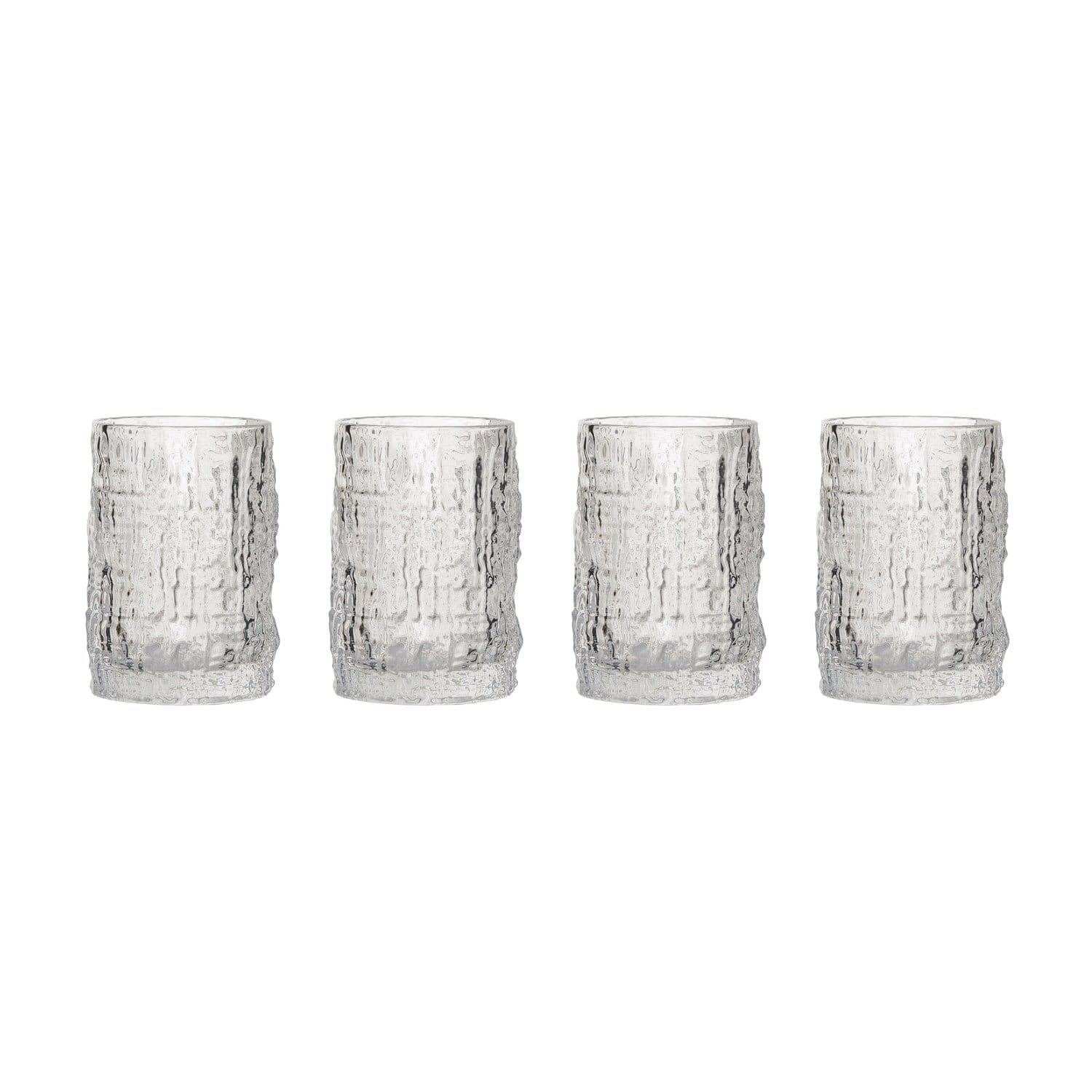 Hello Honey® 10oz. Clear Glass Embossed Design Drinking Glasses, 4ct.