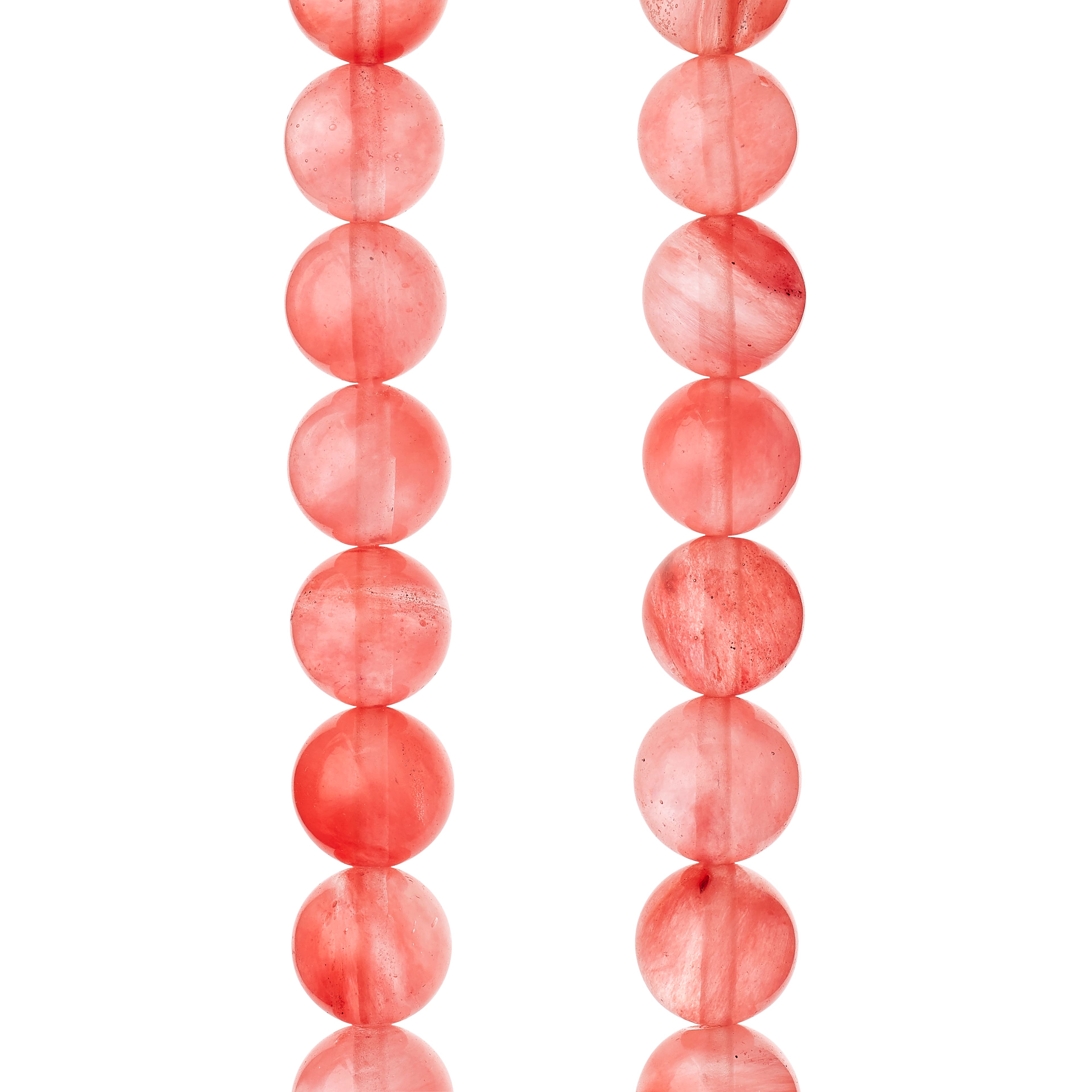 12 Pack:  Cherry Quartz Glass Small Round Beads, 10mm by Bead Landing&#x2122;