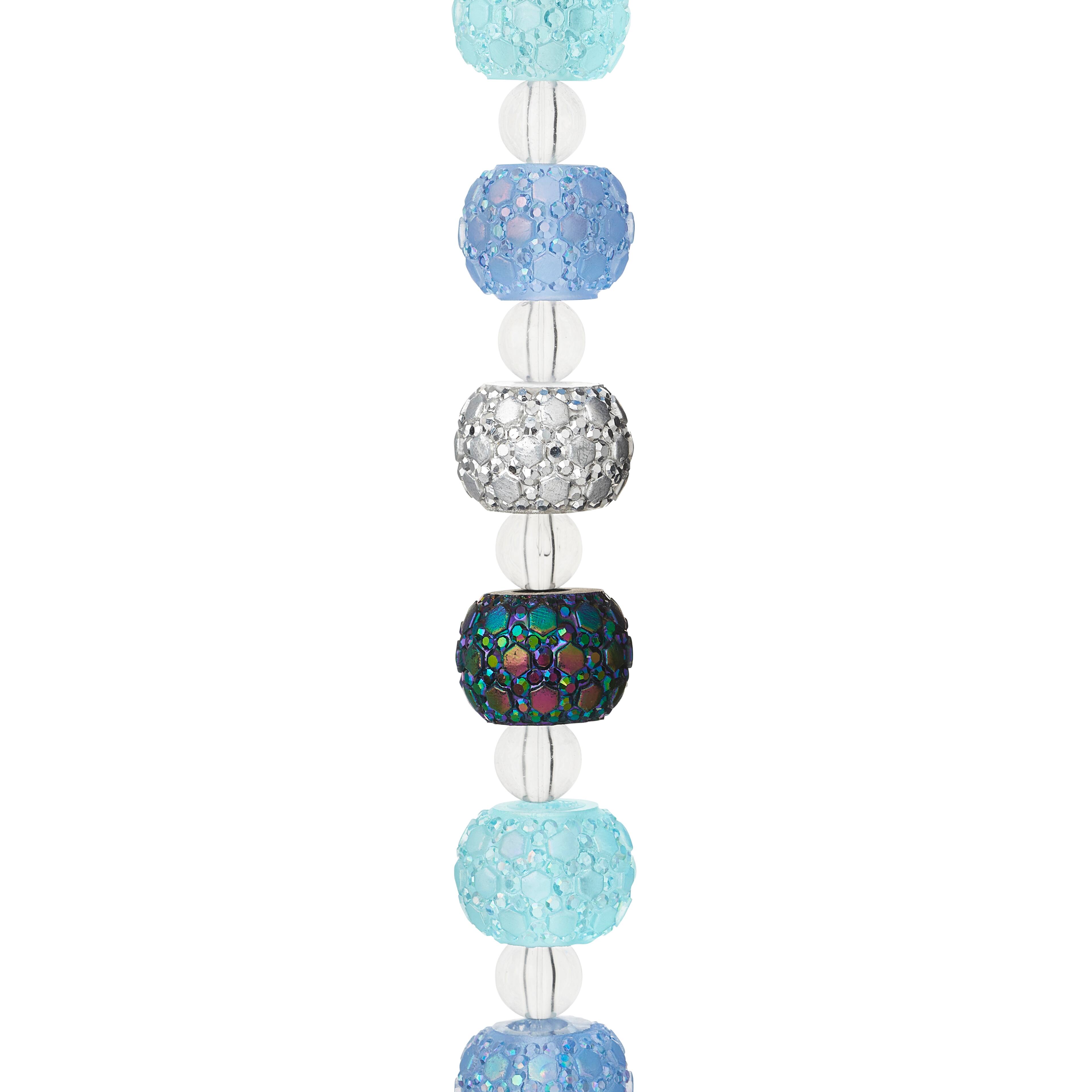 Blue Mix Acrylic Rondelle Beads, 16mm by Bead Landing