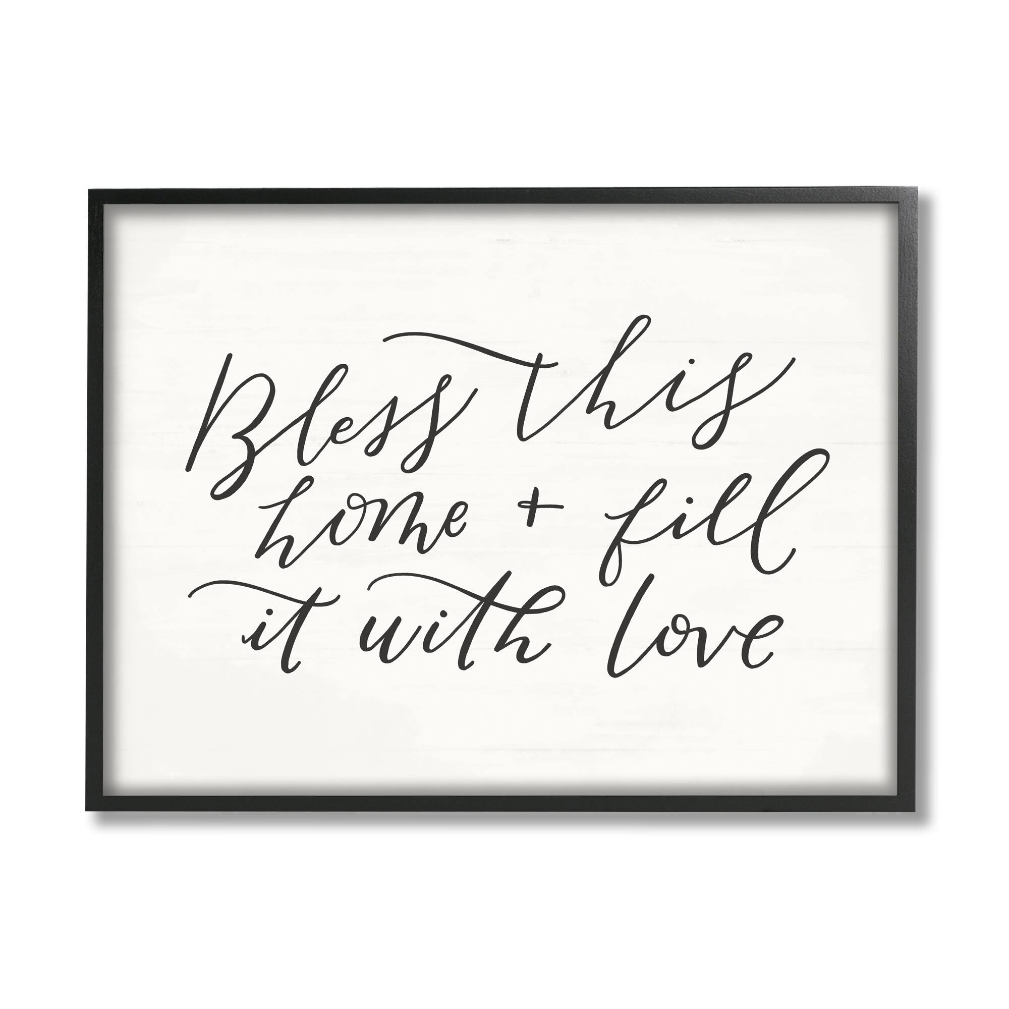 Stupell Industries Bless This Home with Love Family Motivational Phrase Framed Giclee Art