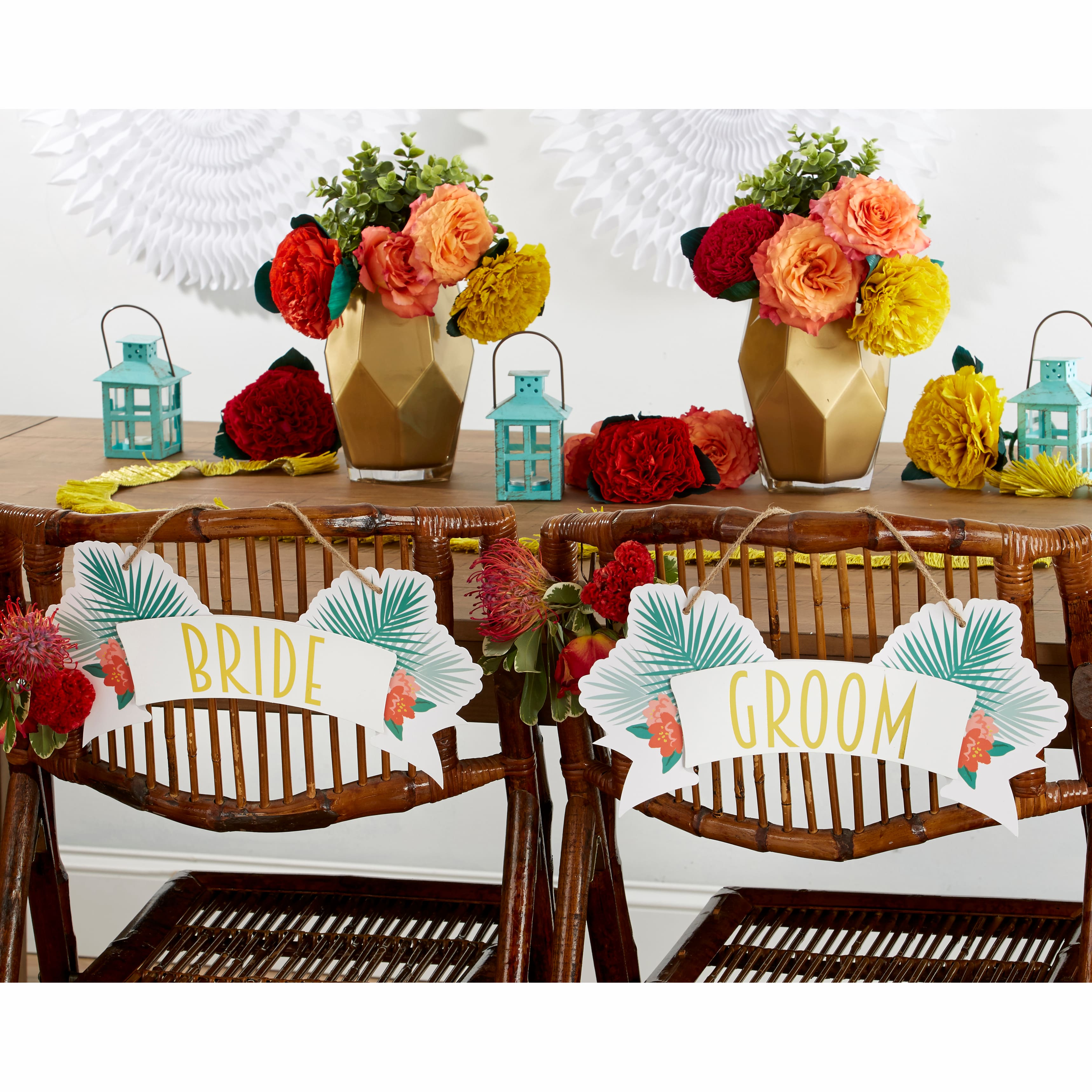 Kate Aspen&#xAE; Tropical Chic Bride &#x26; Groom Chair Signs