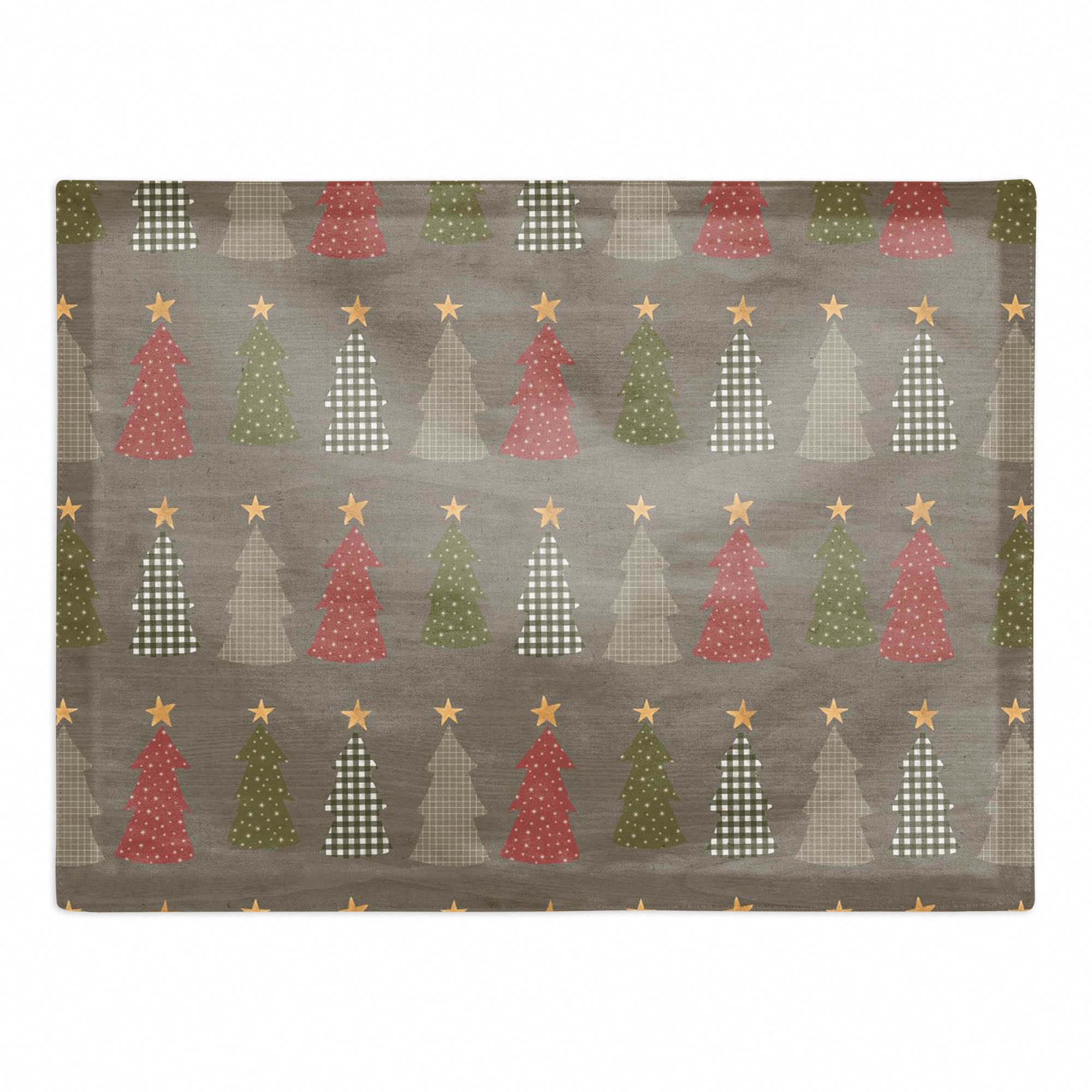 Gray Tree Pattern Cotton Twill Placemat