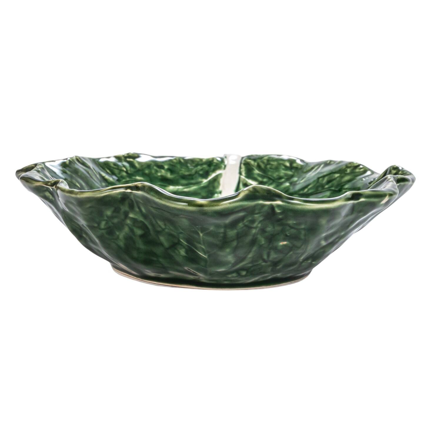 Hello Honey&#xAE; 9&#x22; Green Hand-Painted Embossed Stoneware Cabbage Bowls, 4ct.