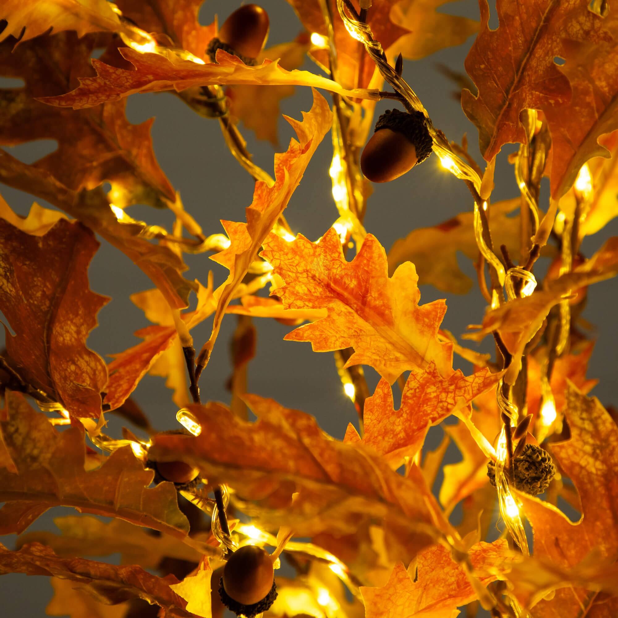 5ft. Pre-Lit Burnt Orange Autumn Maple Artificial Fall Tree with 240 Warm White LED Lights