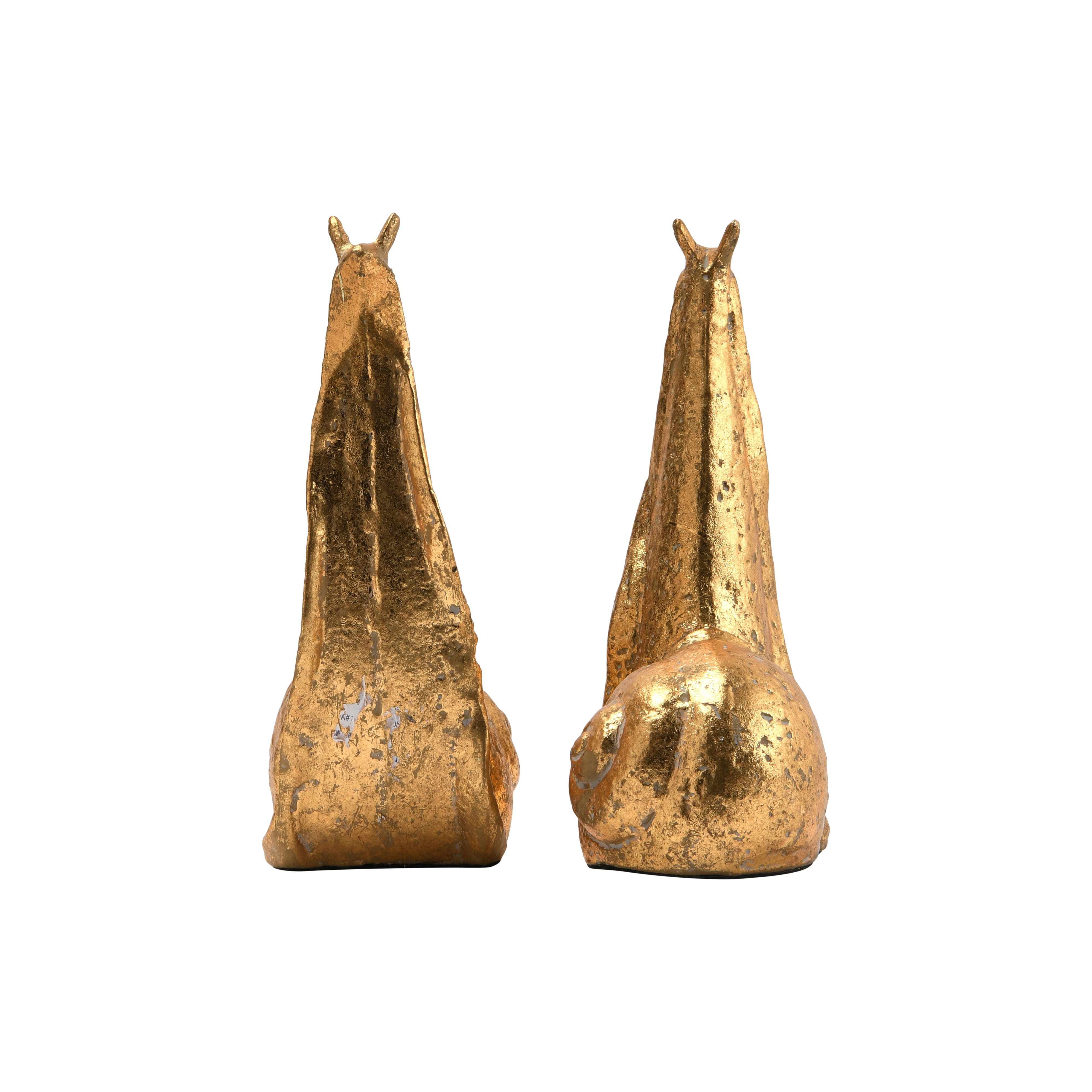 9&#x22; Gold Iron Snail Bookends Set