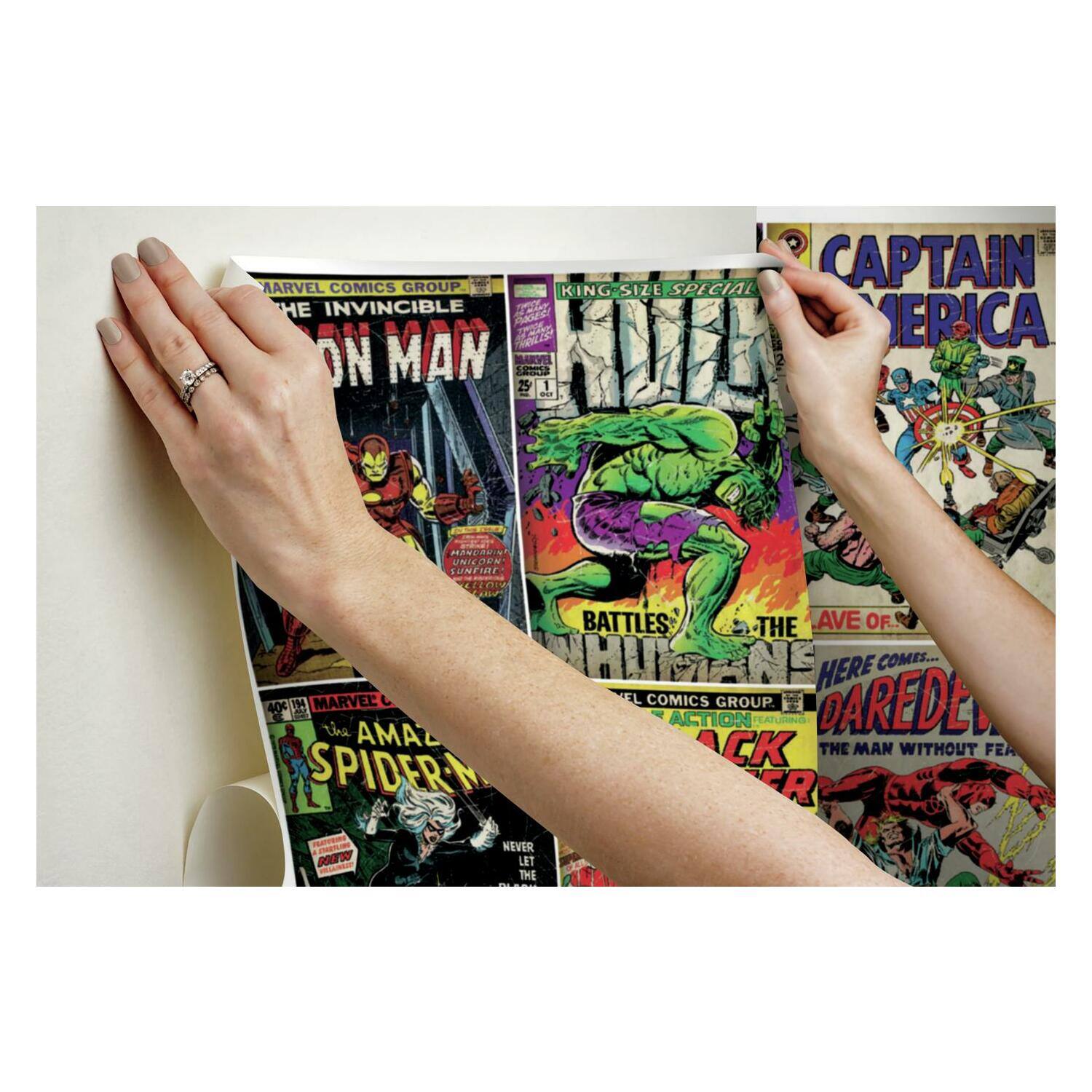 RoomMates Marvel Comic Cover Peel &#x26; Stick Mural