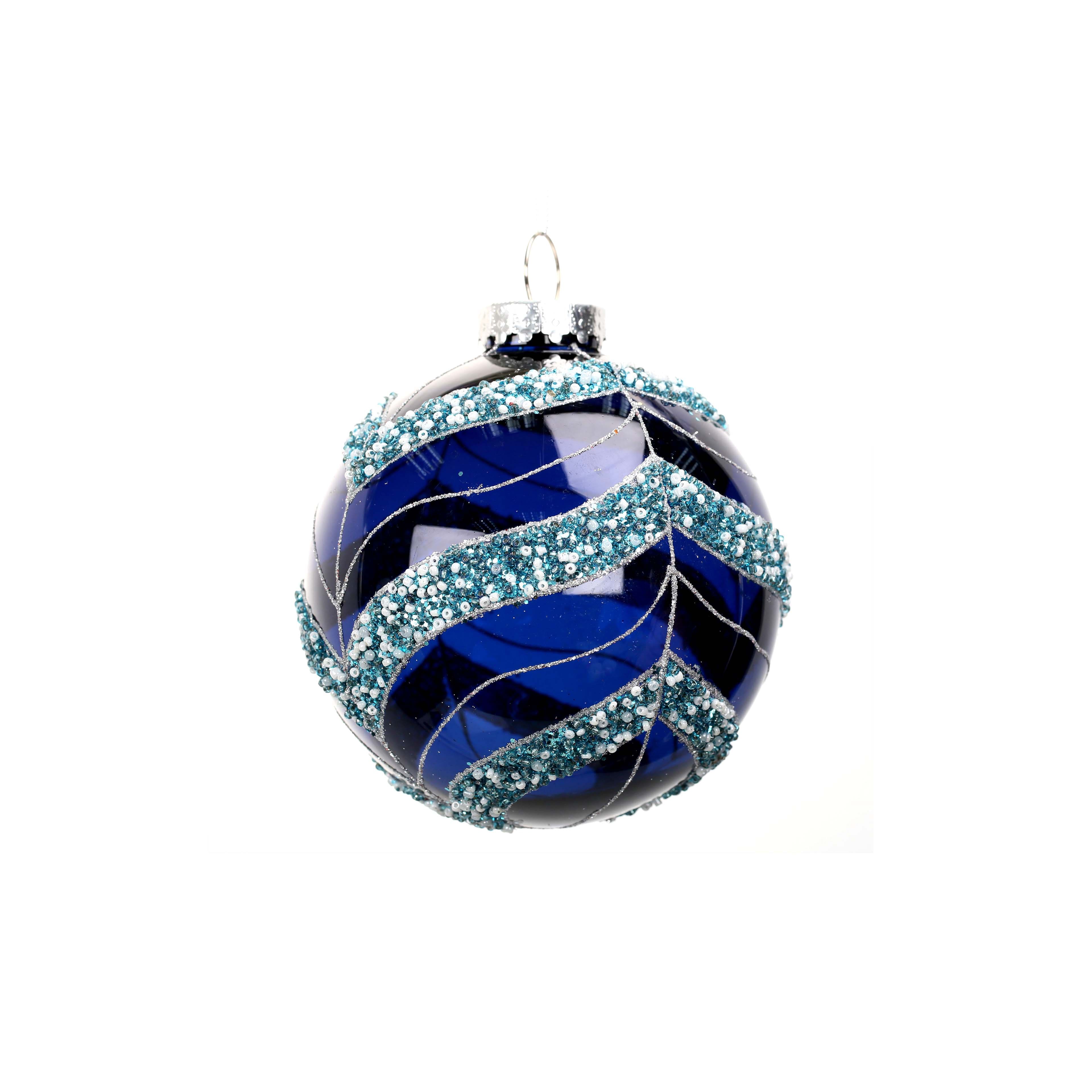 2 Pack 4.7&#x22; Blue Glitter Ball Ornaments by Ashland&#xAE;