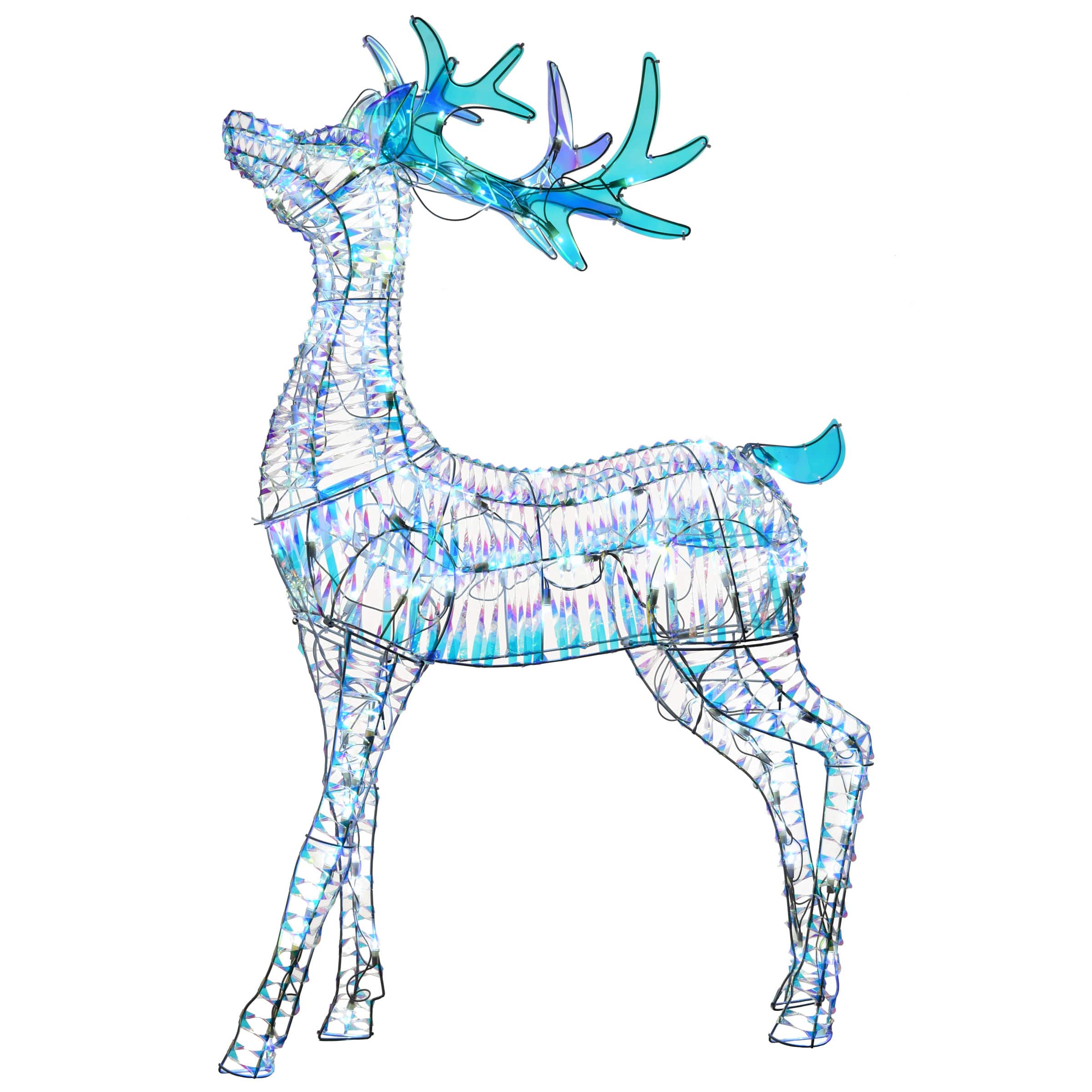 48" Iridescent Deer with Cool White LED Lights