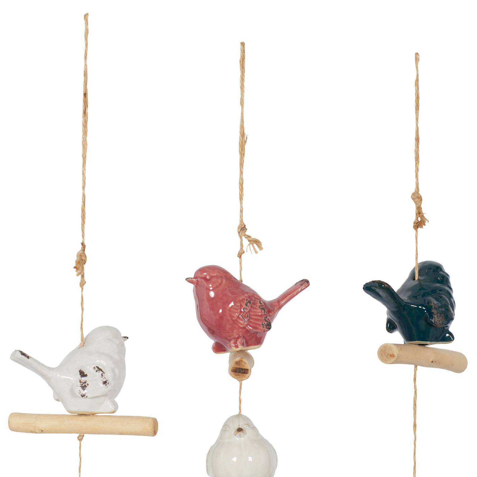 White Stoneware Coastal Windchime Set