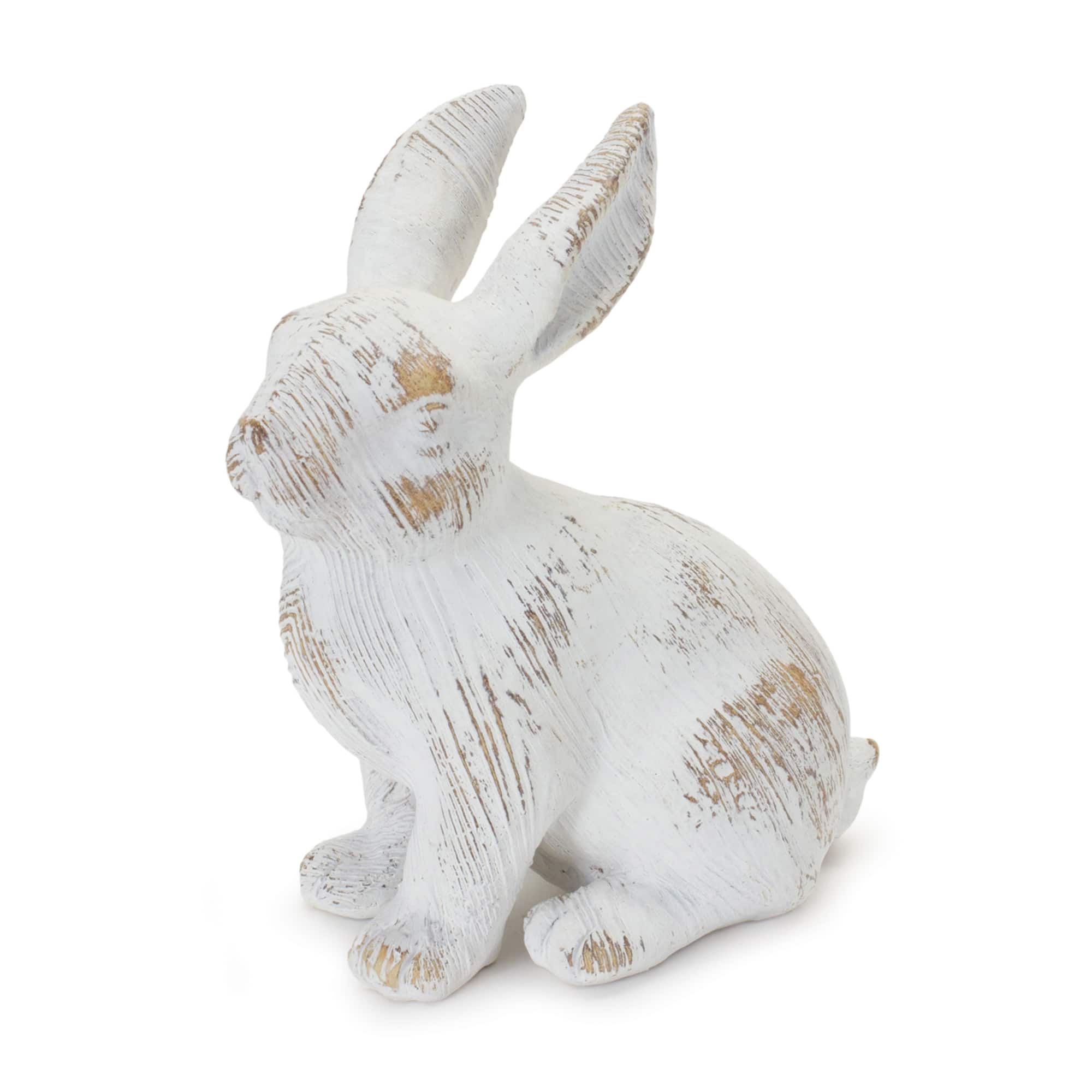 White Washed Rabbit Figurine Set | Michaels