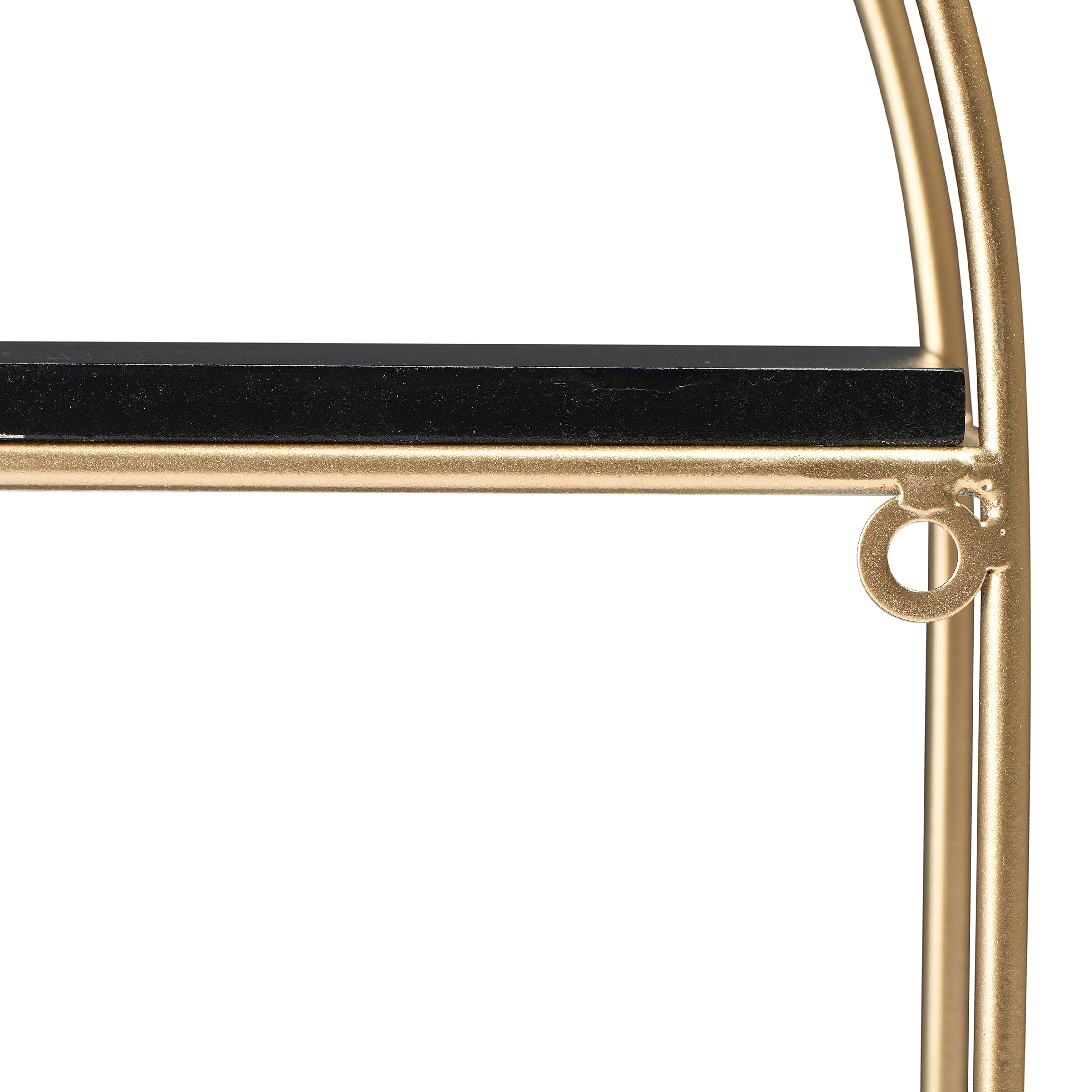 Hello Honey® Wood & Metal Gold Crescent Wall Shelf