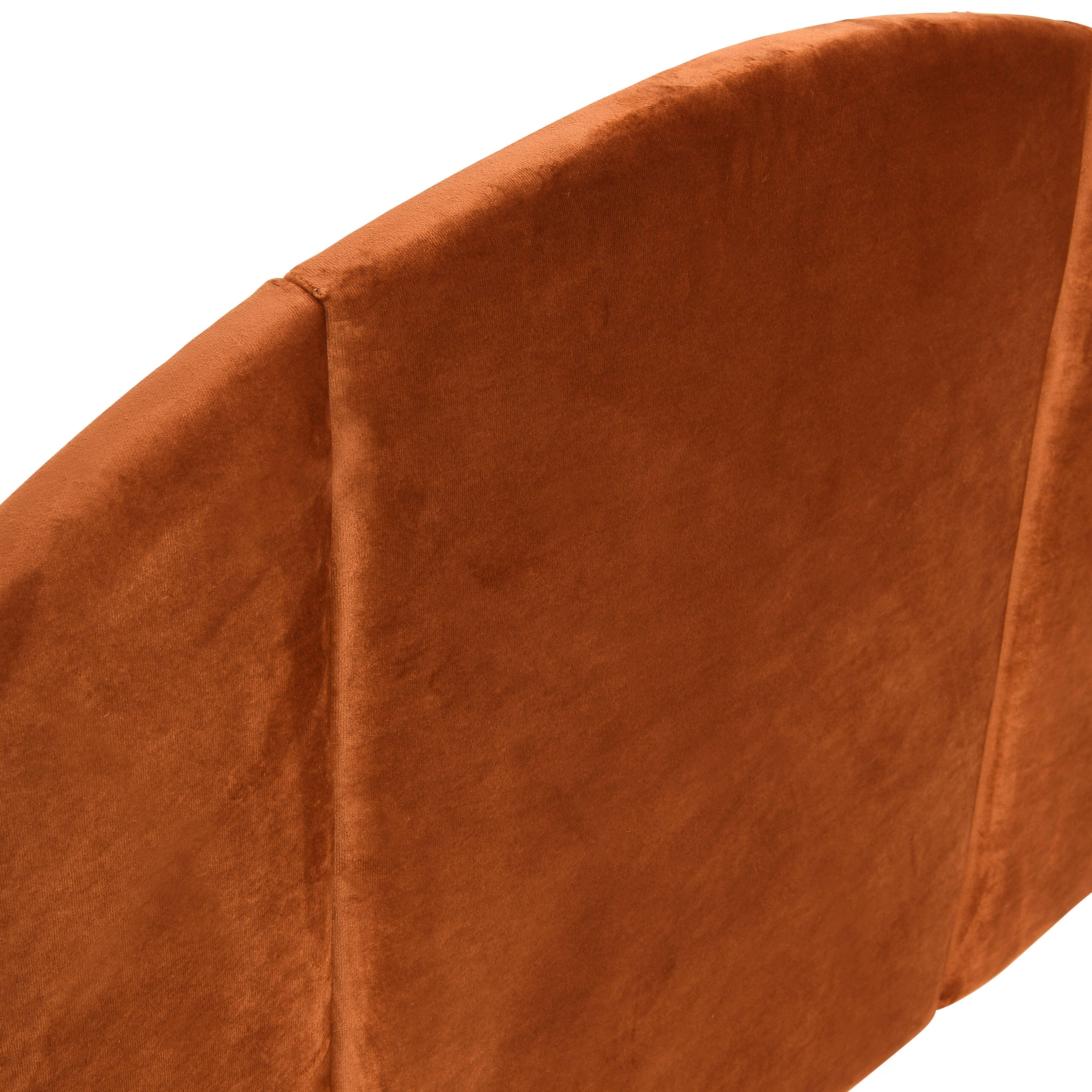 Hello Honey&#xAE; NoSom 64&#x22; Queen Sized Terra Cotta Upholstered Velvet Panel Arched Headboard
