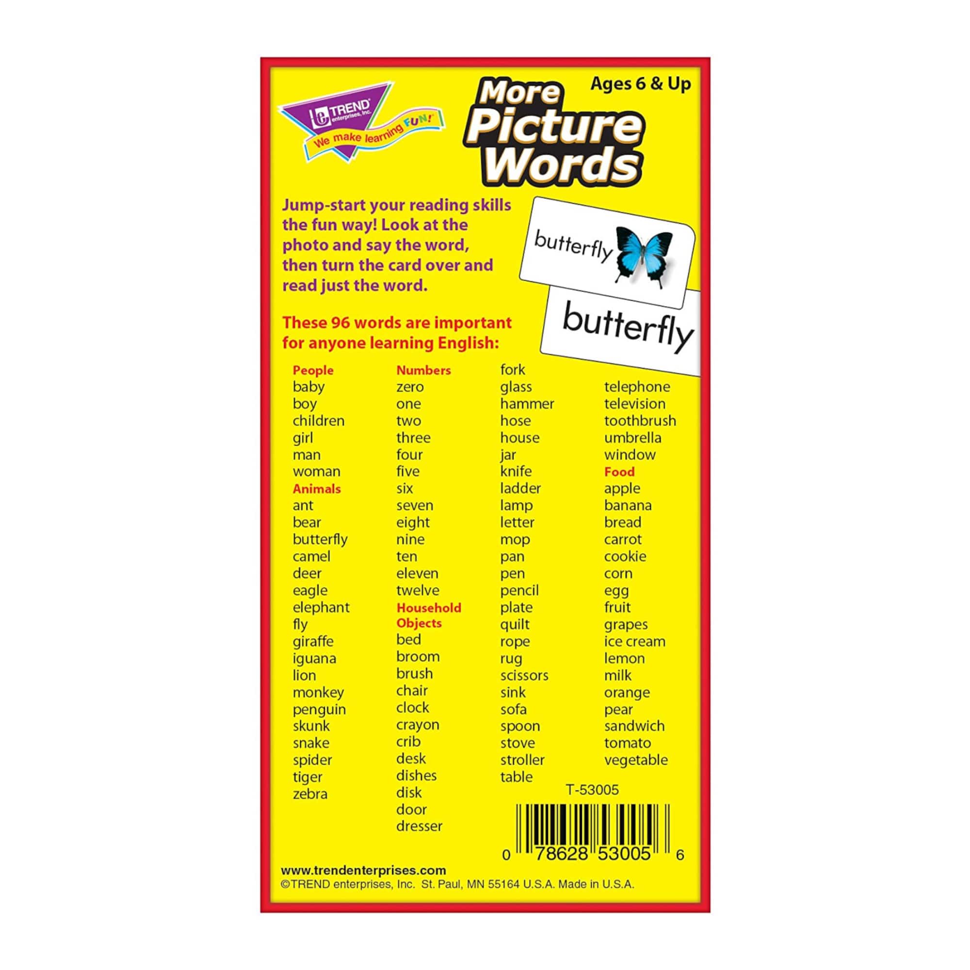 Trend Enterprises® More Picture Words Skill Drill Flash Cards
