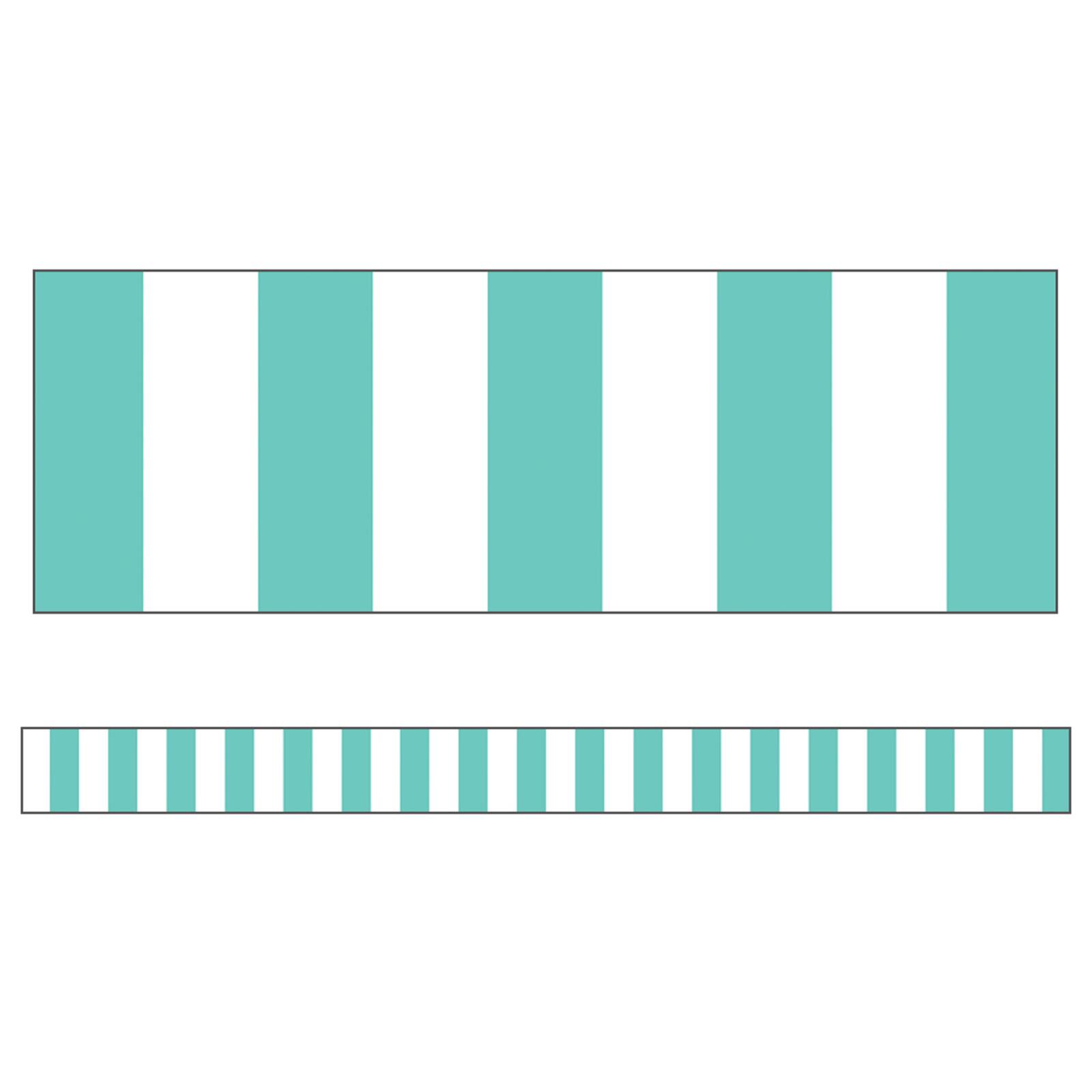 Schoolgirl Style&#x2122; Simply Stylish Turquoise Stripe Borders, 216ft.