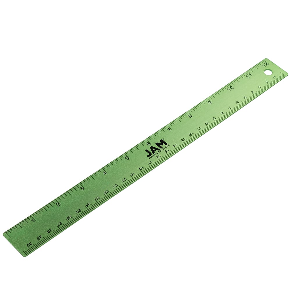 JAM Paper Metallic Stainless Steel Rulers, 12ct.