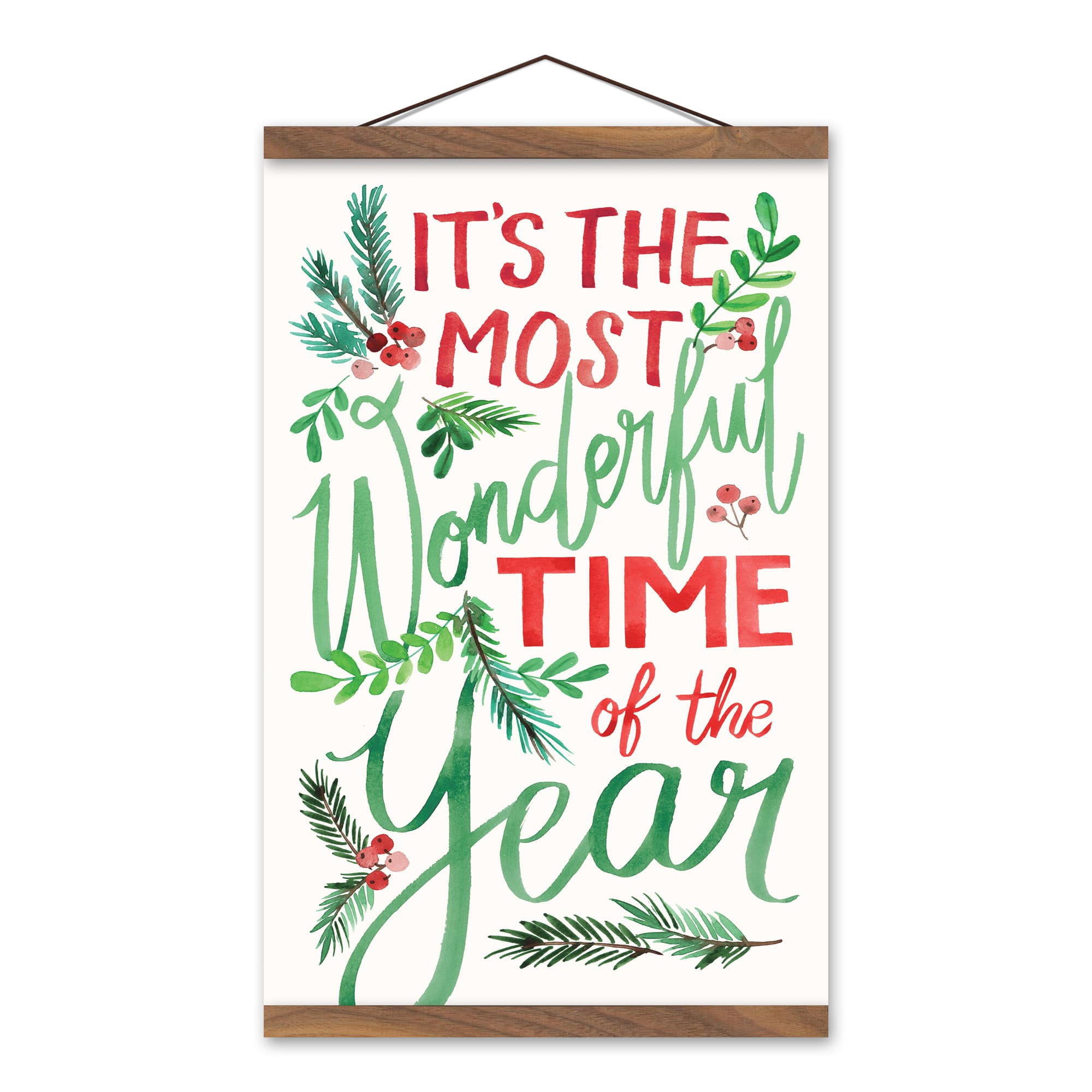 It&#x27;s the Most Wonderful Time of the Year Teak Hanging Canvas