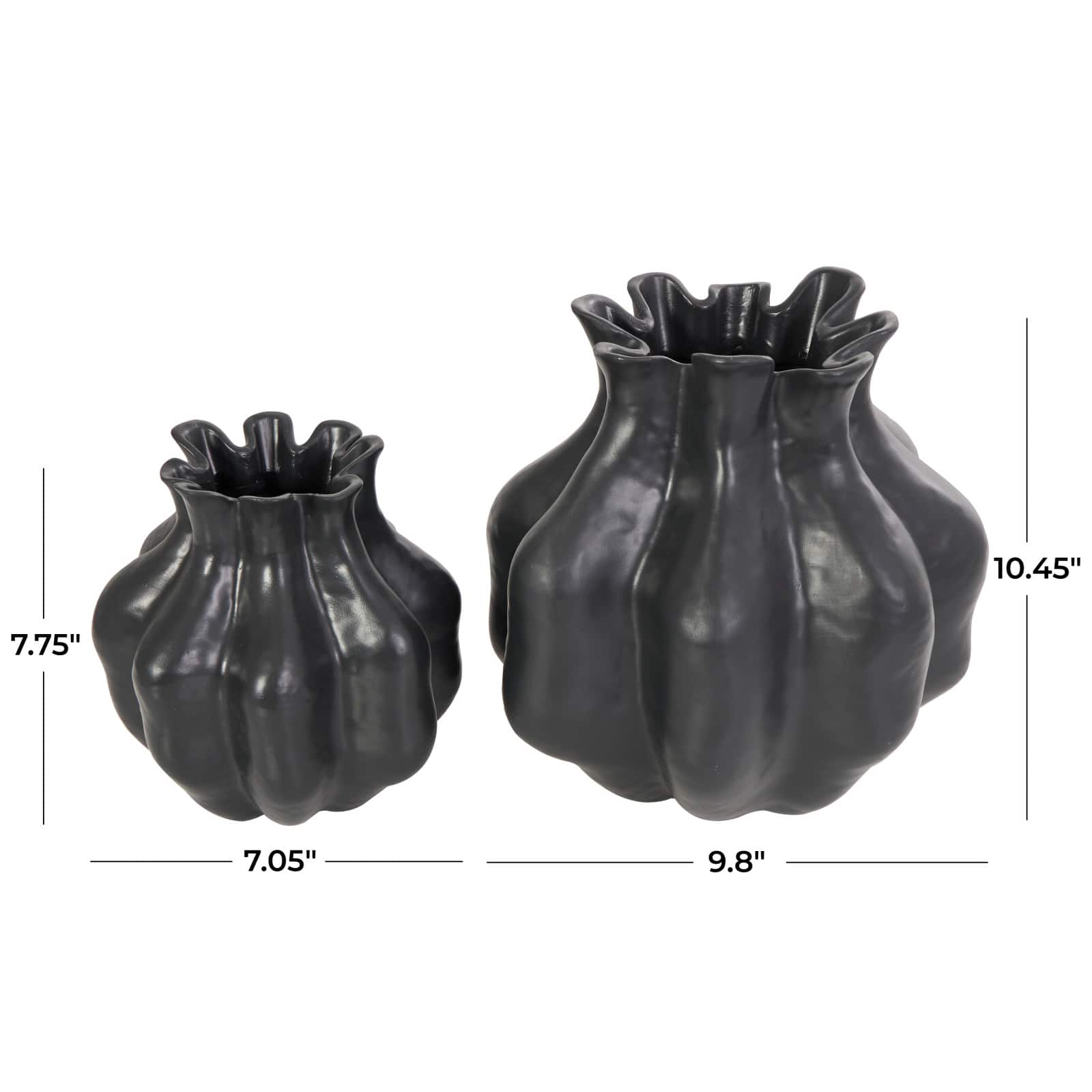 Black Abstract Tulip Shaped Vase Set