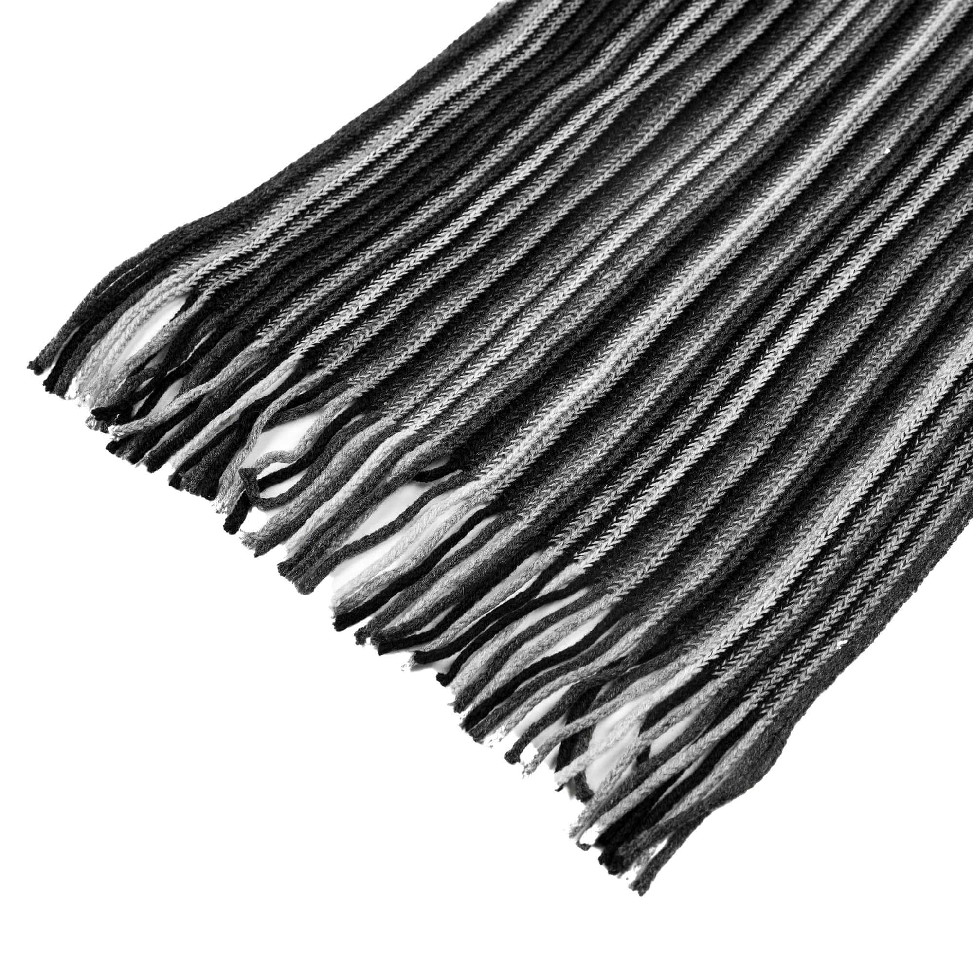 Glitzhome® 70" Men's Black & White Striped Scarf with Tassels
