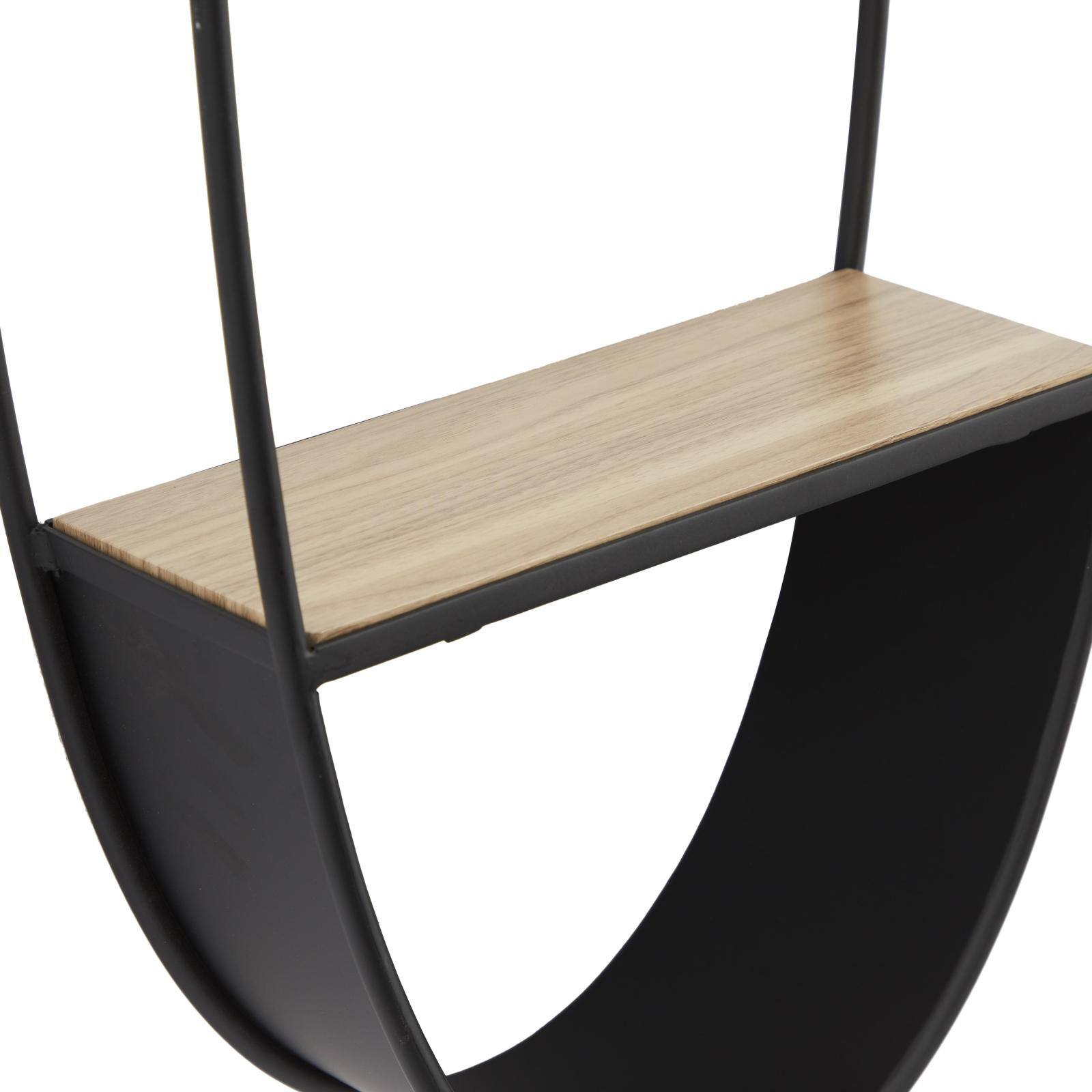 40&#x22; Black Contemporary Metal Wall Shelf