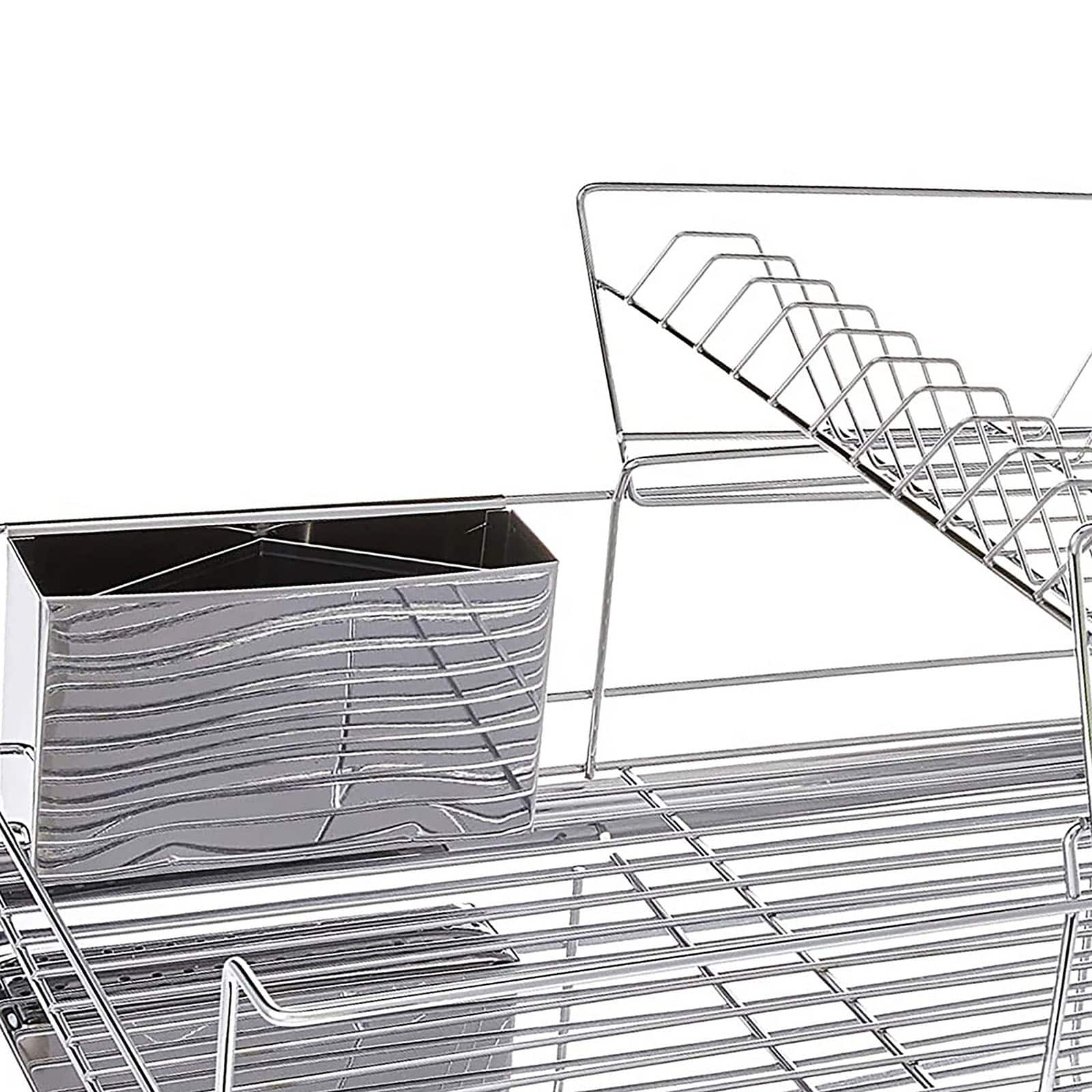 MegaChef 15.5&#x22; Stainless Iron Dish Rack with Shelf