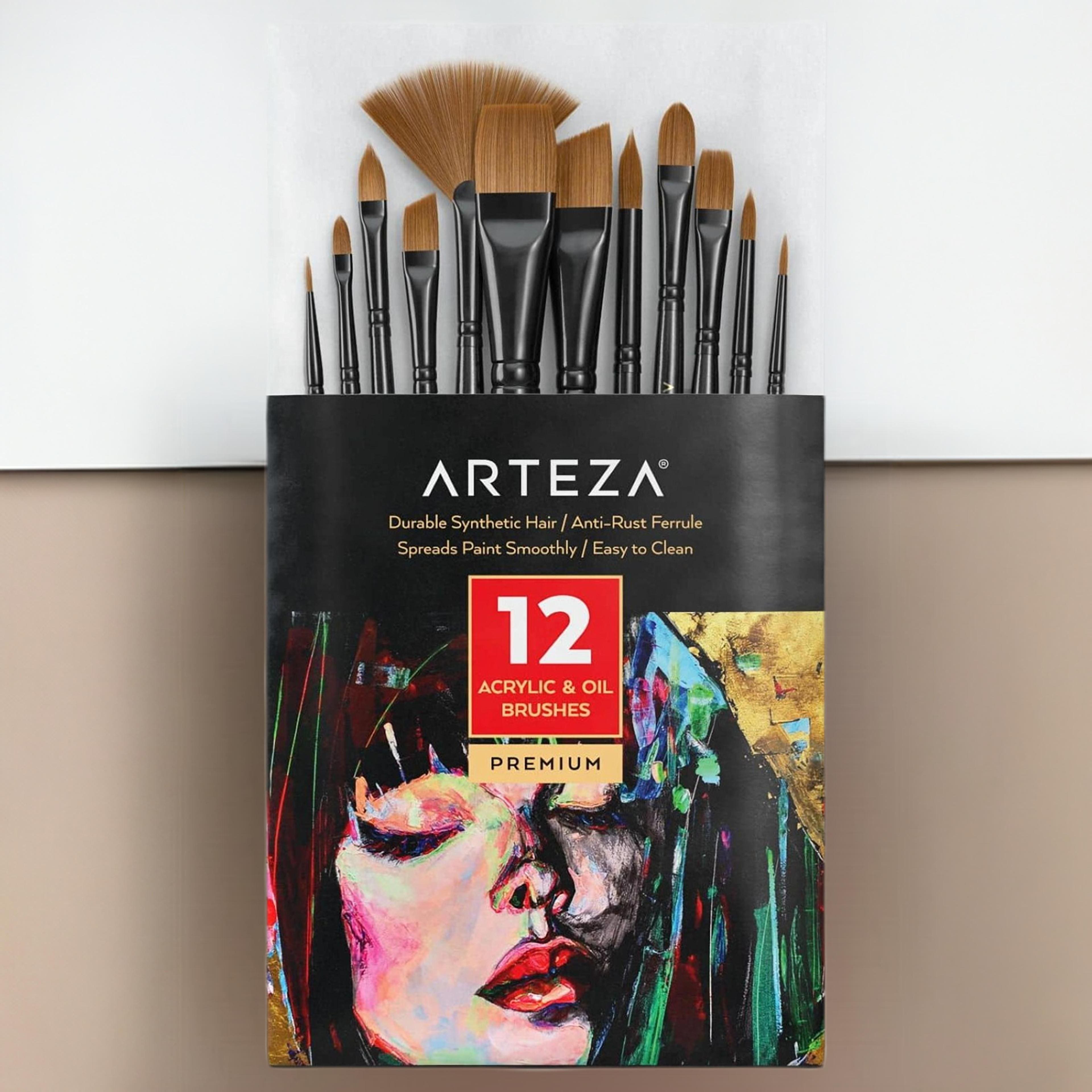 Arteza&#xAE; Acrylic &#x26; Oil 12 Piece Brush Set