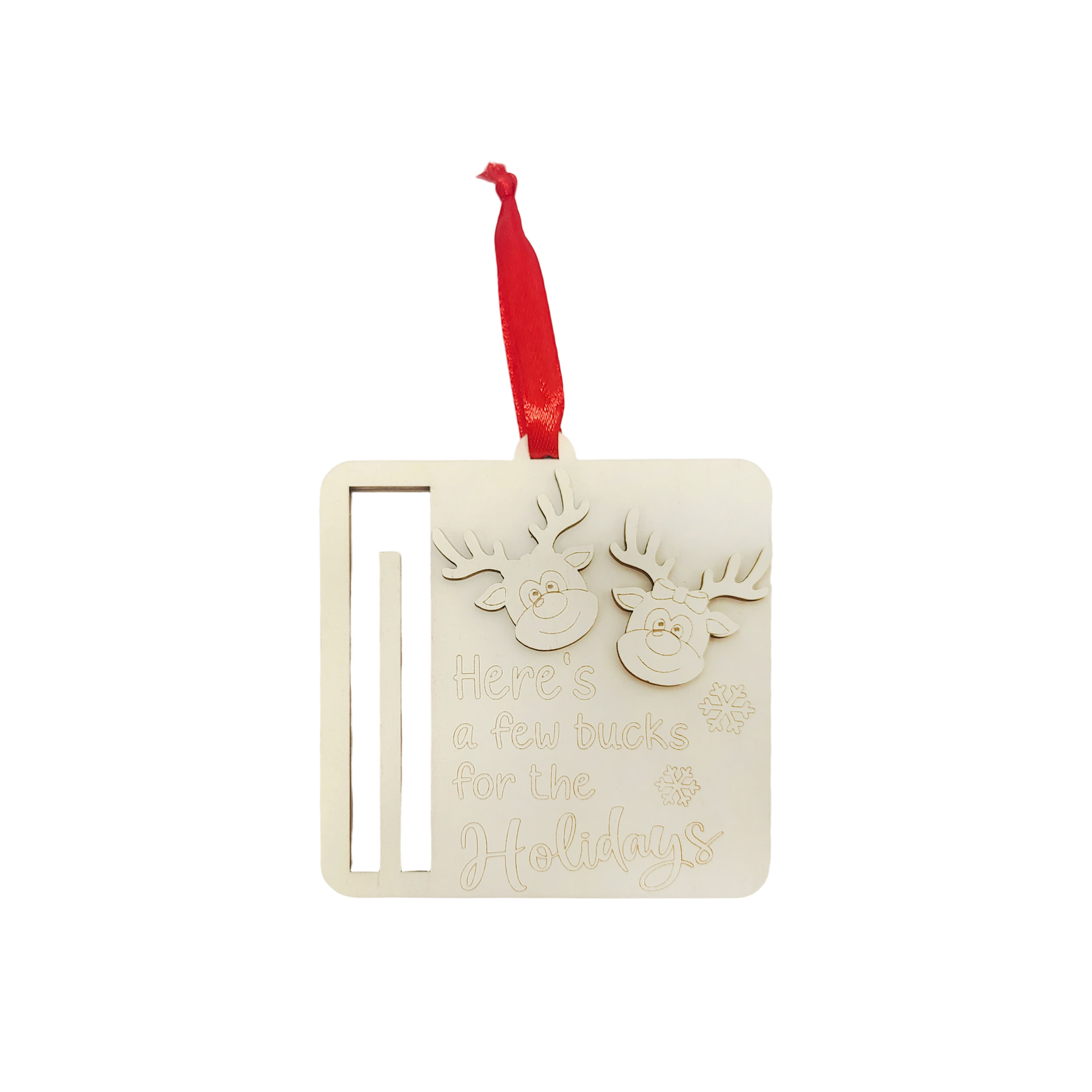 4.25&#x22; DIY Wood Deer Money Holder Ornament by Make Market&#xAE;