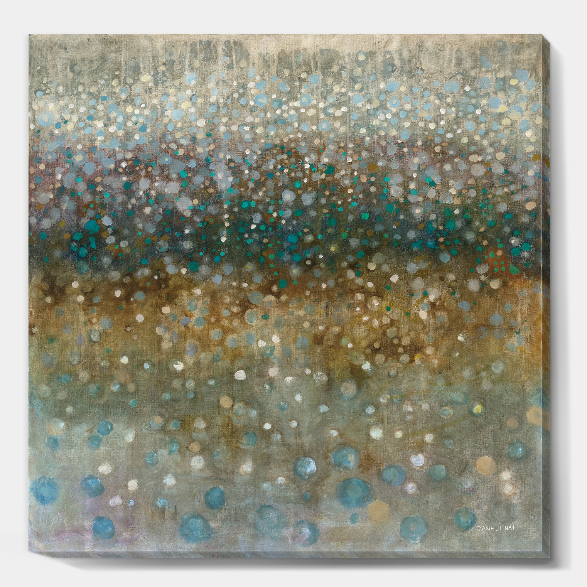 Designart - Brown Rain - Cabin & Lodge Premium Canvas Wall Art