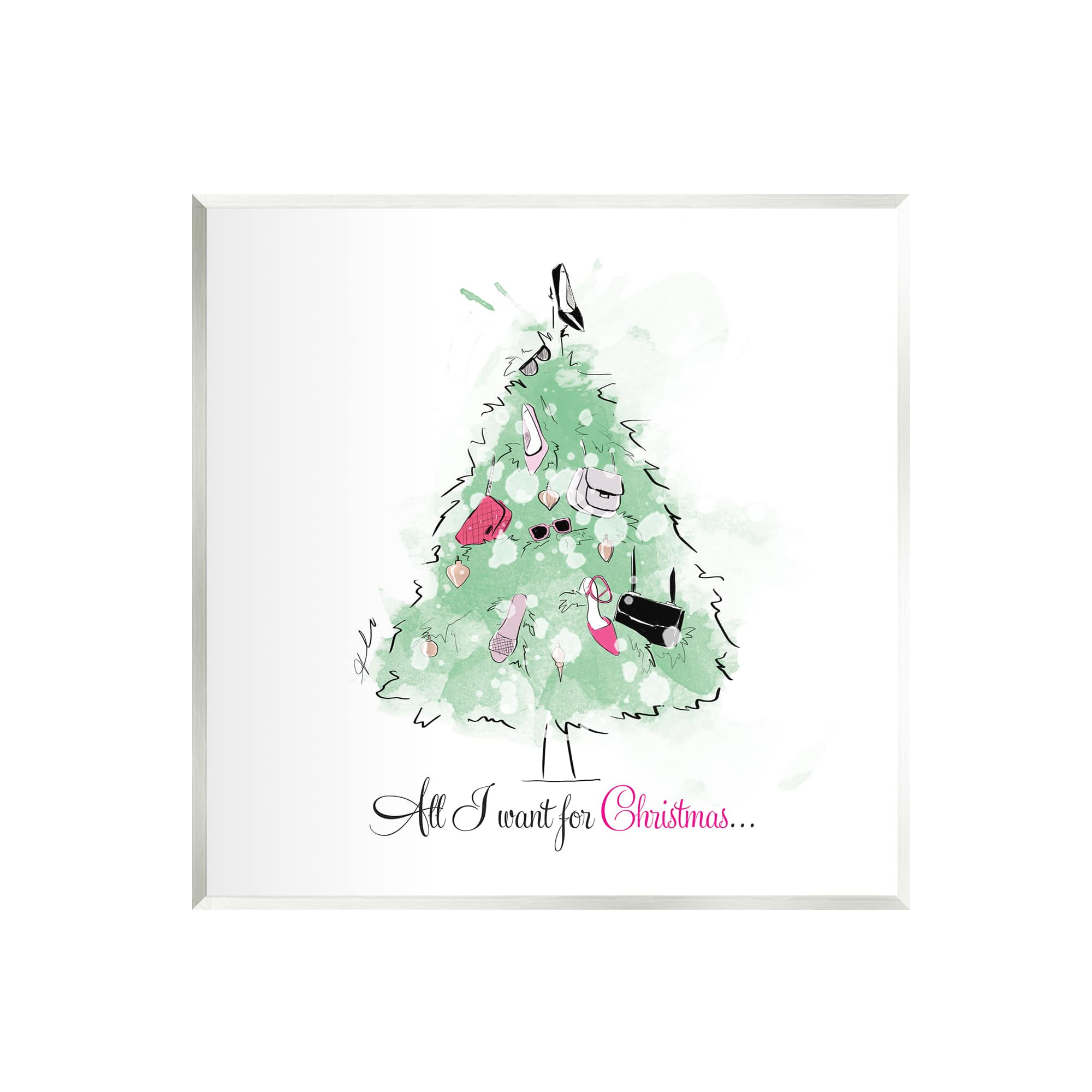 Stupell Industries All I Want for Christmas Fashion Wall Plaque Art